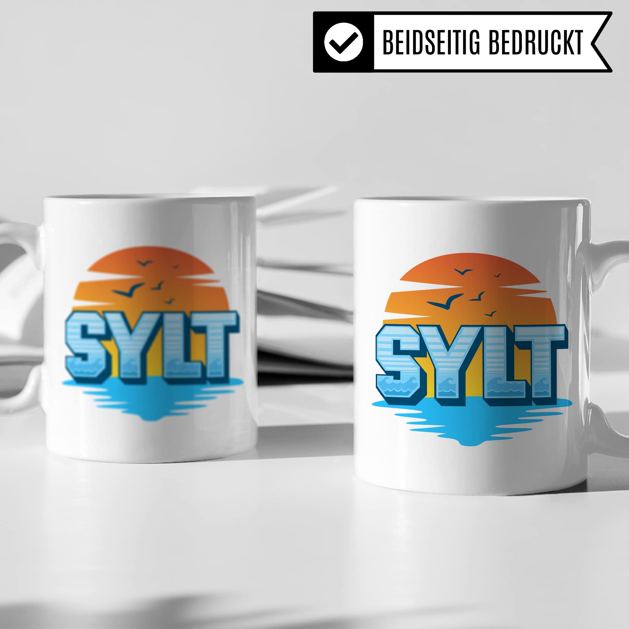 Sylt Tasse Kaffee-Tasse Kaffee-Becher Geschenkidee für Syltliebhaber Geschenk Syltfan Tasse Insel Sylt