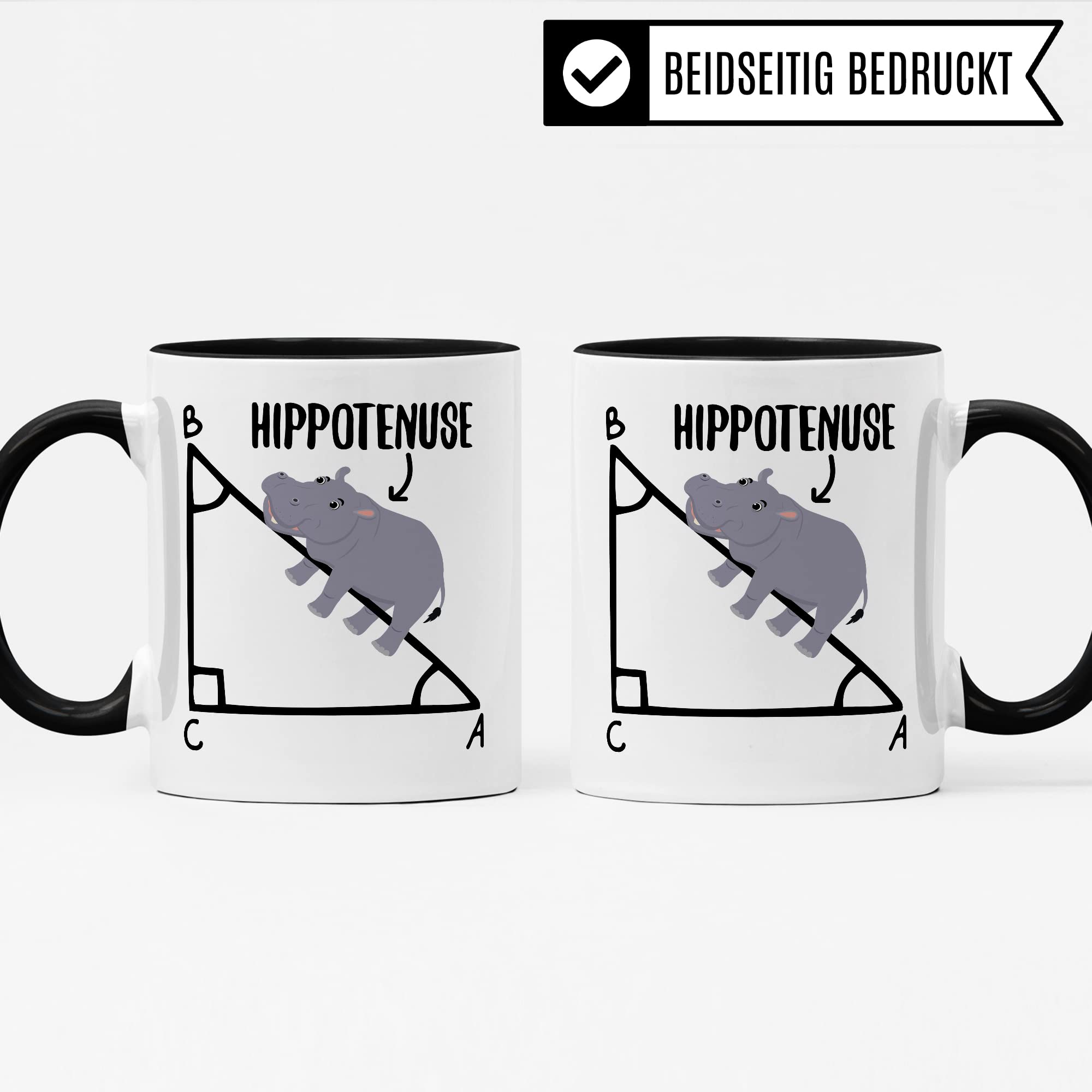 Mathe Tasse Mathematiker Kaffeetasse Hippothenuse lustig Kaffee-Becher Mathe-Lehrer Geschenkidee Sarkasmus Mathematik Mathematikstudent Geschenk Kollegium Lehrerzimmer Pythagoras Nilpferd Flusspferd