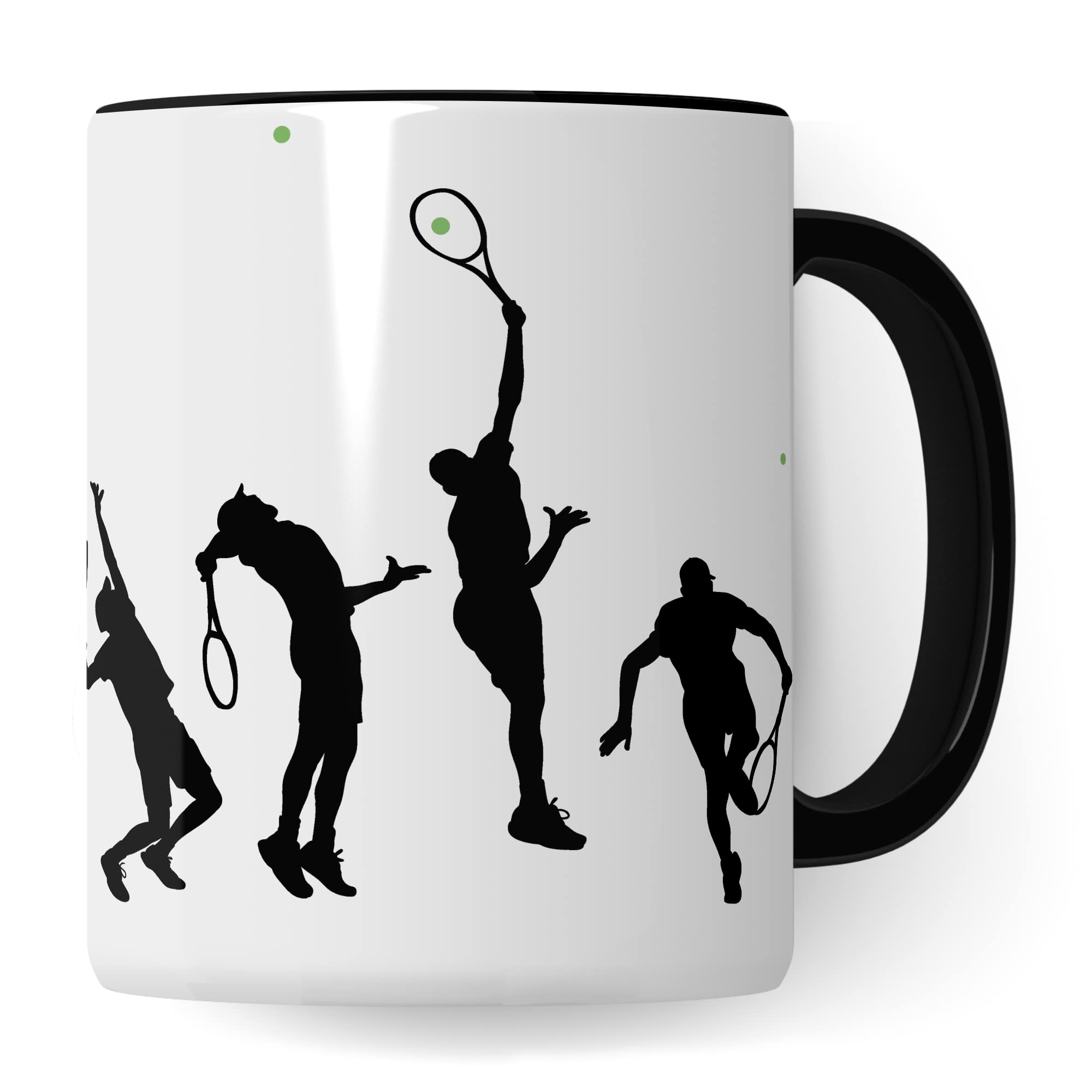 Tasse Tennis-Evolution, Geschenk Tennisspieler Tennis-Spielerin Bild, Geschenkidee Tennisprofi Tennisliebhaber Spielpartner Kollegen, Kaffeetasse Kaffebecher