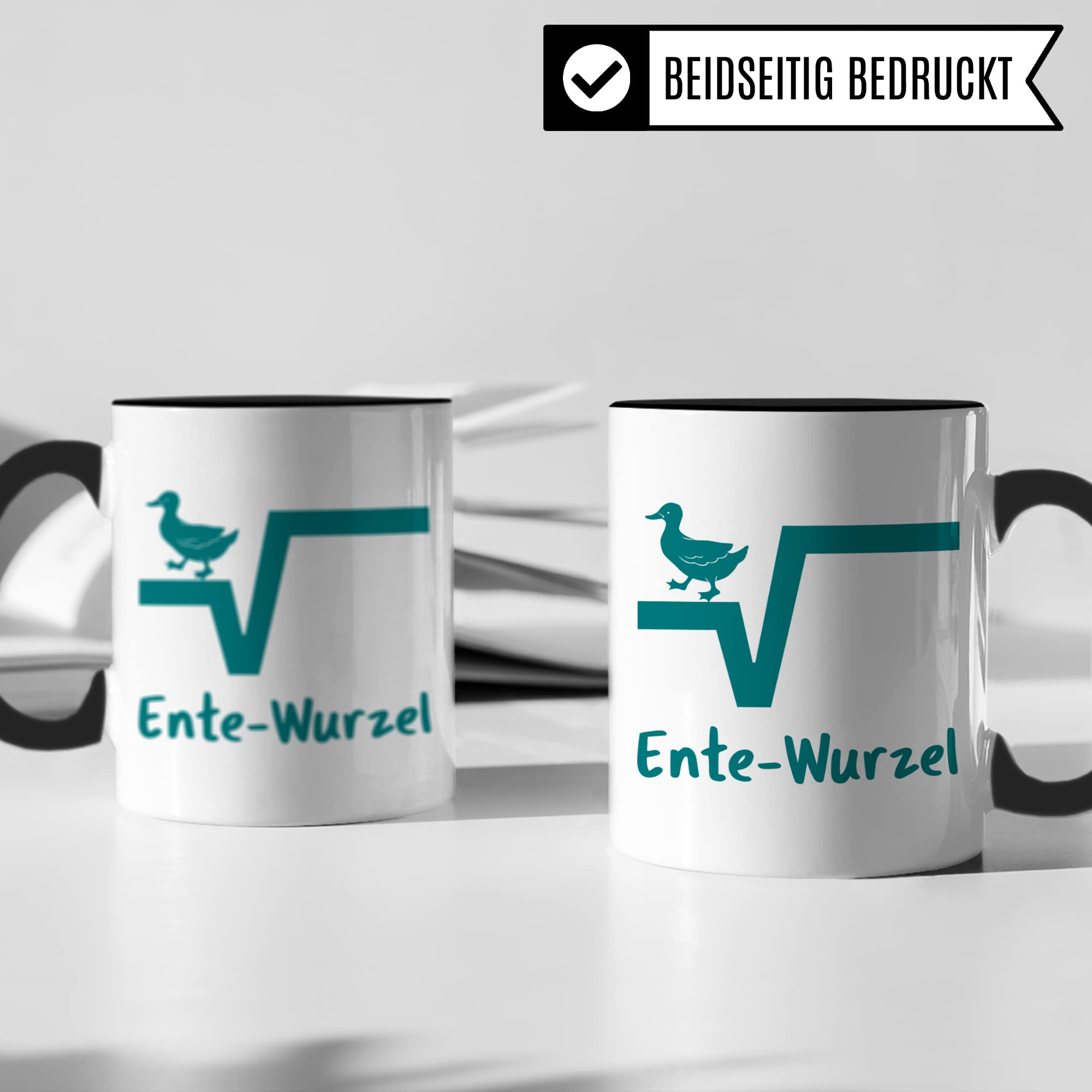 Ente-Wurzel Tasse: Mathe Geschenk lustig, Mathelehrer Mathelehrerin Mathematiker Geschenk-Idee Formel Kaffeetasse, Lehrer Geschenkidee, Lehrerin Kaffeebecher Schul Teetasse