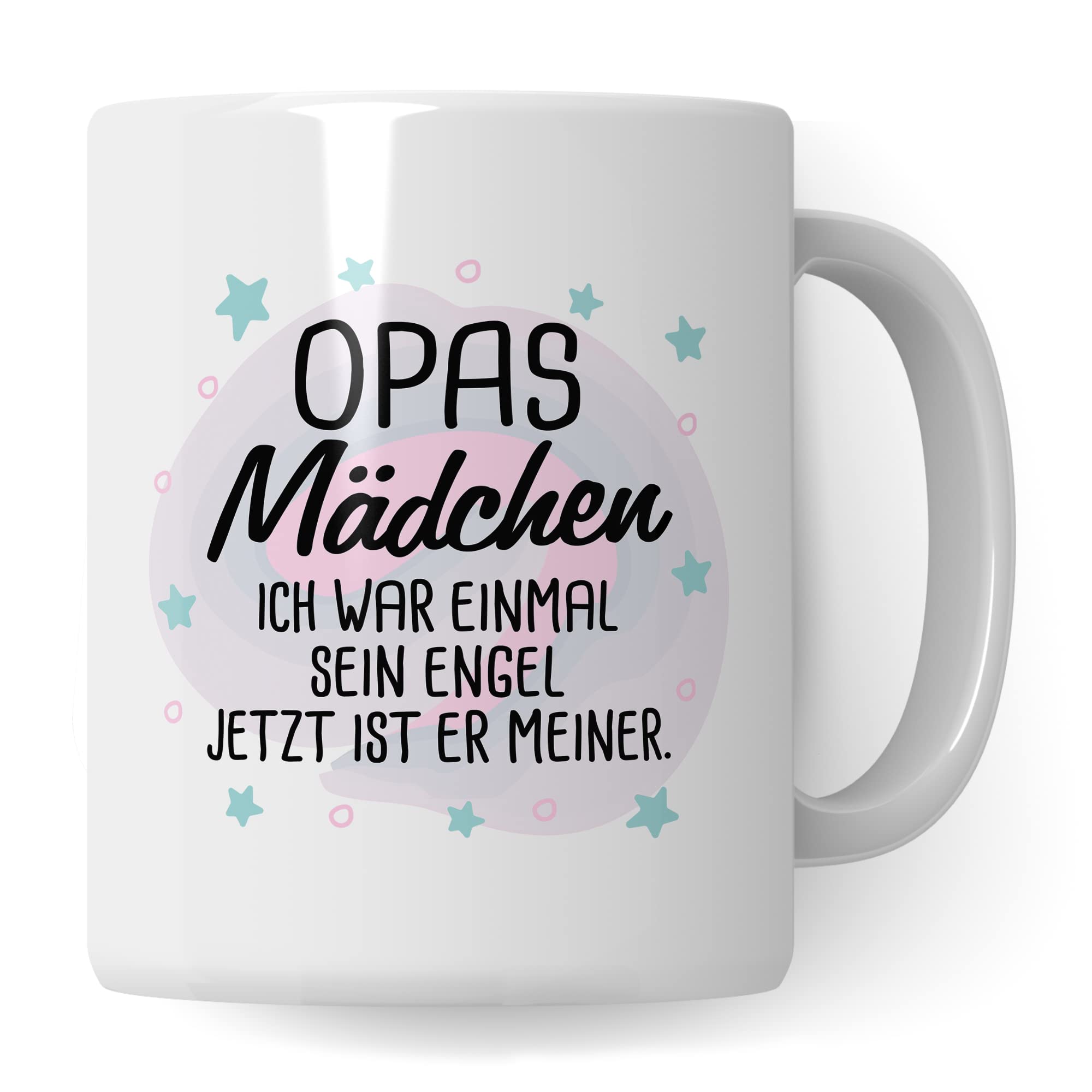Tasse Opas Mädchen Geschenk, Opas Mädchen - Ich war einmal sein Engel - Jetzt ist er meiner Geschenkidee Enkelin Tod Großvater Trauer Kaffeetasse mit Spruch Kaffee-Becher