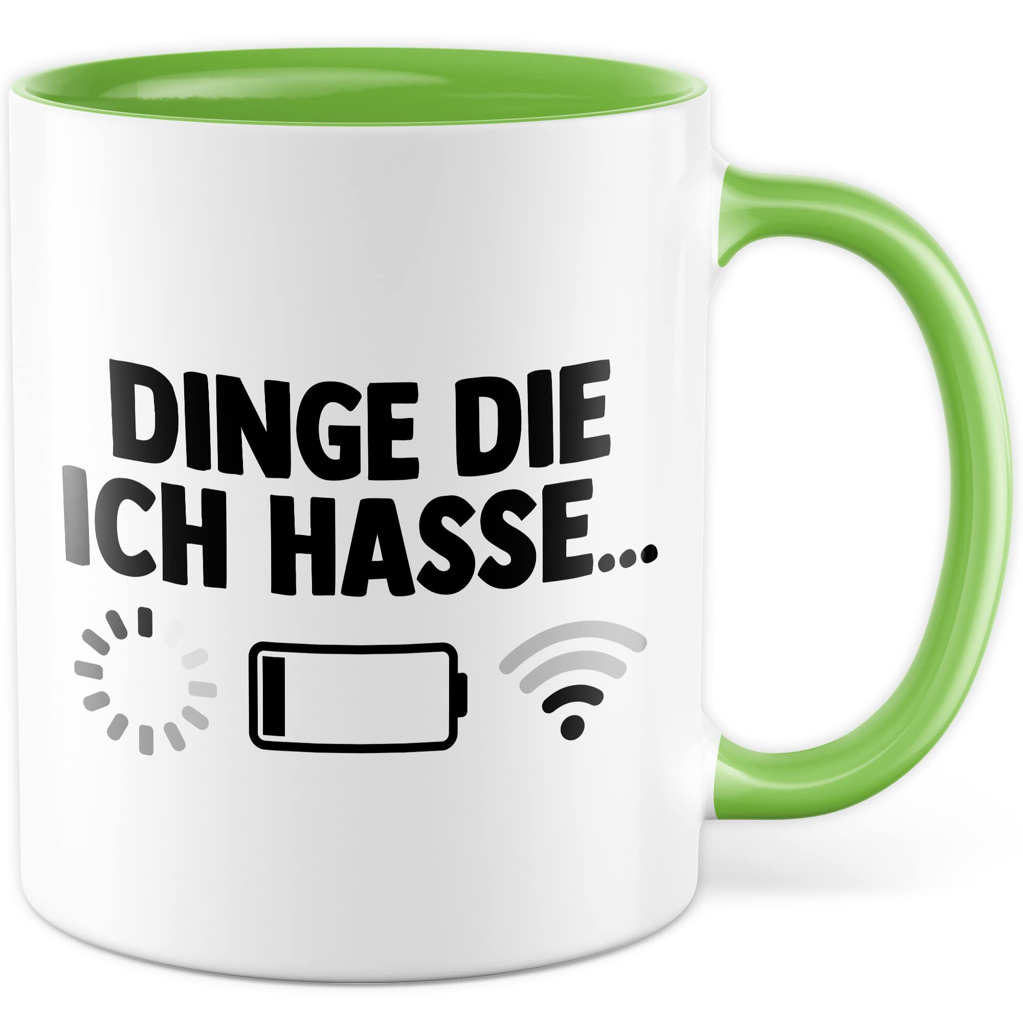 Dinge die ich hasse Tasse Schlechter Empfang Geschenkidee Kaffeetasse Wlan Akku Geschenk für Teenager Kaffeebecher Teen Becher