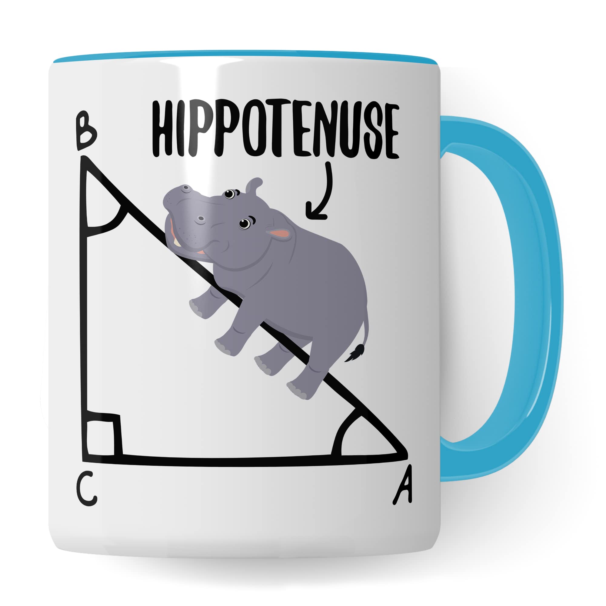 Mathe Tasse Mathematiker Kaffeetasse Hippothenuse lustig Kaffee-Becher Mathe-Lehrer Geschenkidee Sarkasmus Mathematik Mathematikstudent Geschenk Kollegium Lehrerzimmer Pythagoras Nilpferd Flusspferd
