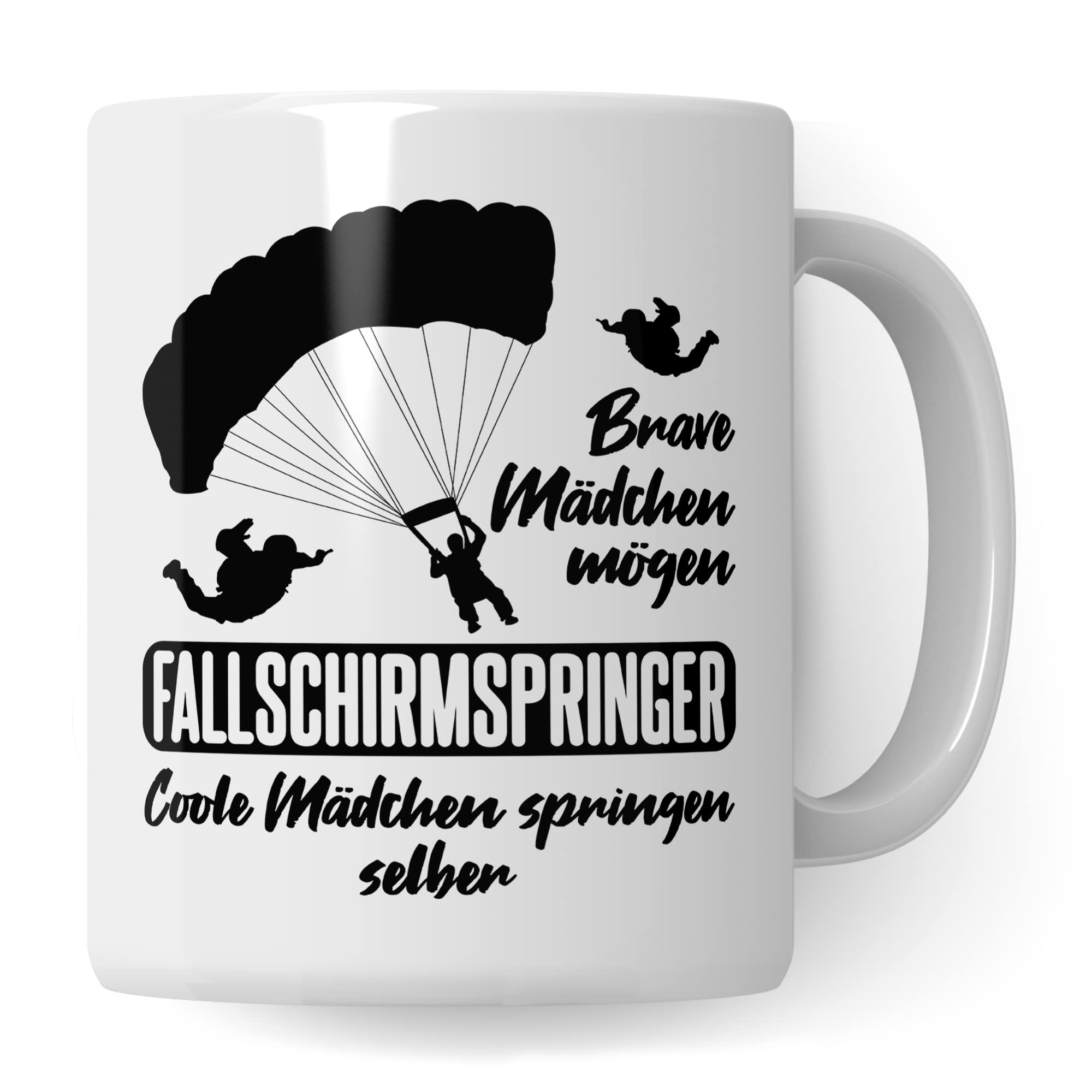 Fallschirmspringerin Tasse, Fallschirm Kaffeetasse Geschenk für Fallschirmjägerin Kaffeebecher für Frauen, Fallschirmspringer Geschenkidee