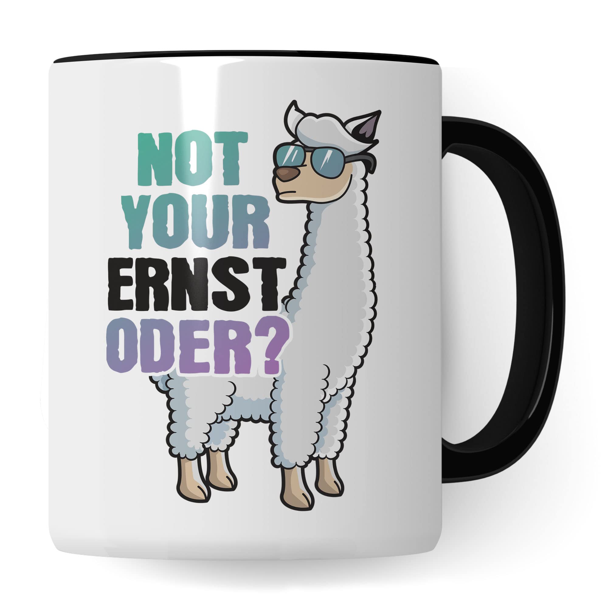 Tasse Alpaka-Motiv, Not your ernst oder? Spruch, Süßes Geschenk Alpakaliebhaber, süße Alpaka-Tasse Motiv Geschenkidee lustiger Spruch Beruf Freund Freundin Kollegen Kaffeetasse