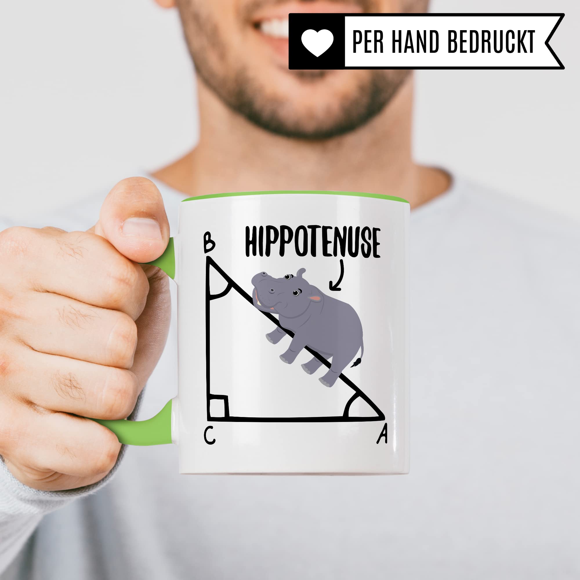 Mathe Tasse Mathematiker Kaffeetasse Hippothenuse lustig Kaffee-Becher Mathe-Lehrer Geschenkidee Sarkasmus Mathematik Mathematikstudent Geschenk Kollegium Lehrerzimmer Pythagoras Nilpferd Flusspferd