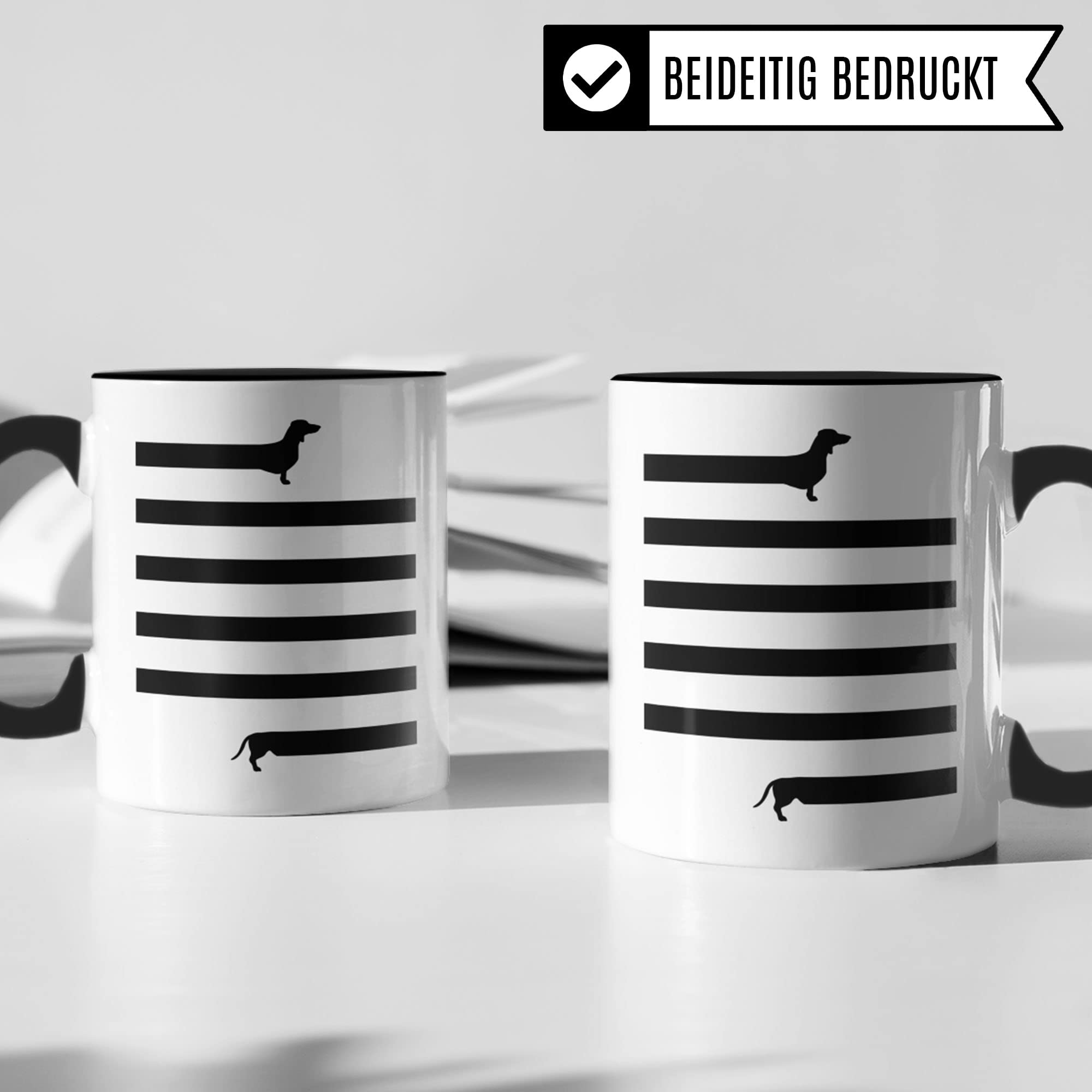 Dackel Tasse | Dackel Geschenke witzig Dachshund Motiv für Hundehalter Hundebesitzer | Becher Dackelmotiv Zeichnung Hundeliebhaber Hundeliebhaberin | Rauhaardackel Deko lustige Geschenkidee