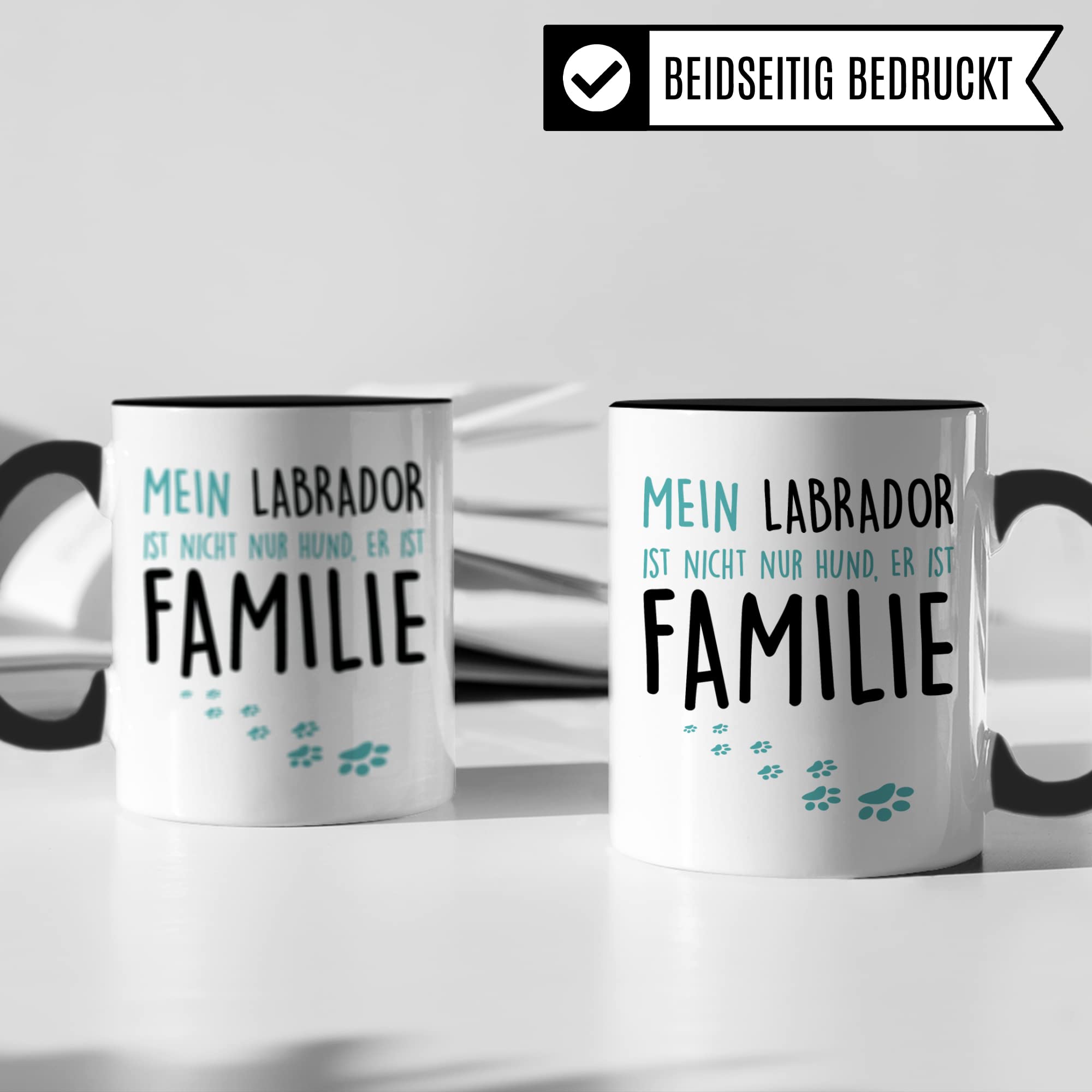 Labrador Tasse, Hunde Spruch lustig, Familie Kaffeetasse Geschenkidee, Labrador Kaffeebecher Hundebesitzer Geschenk, Herrchen Frauchen Hundehalter Geburtstagsgeschenk