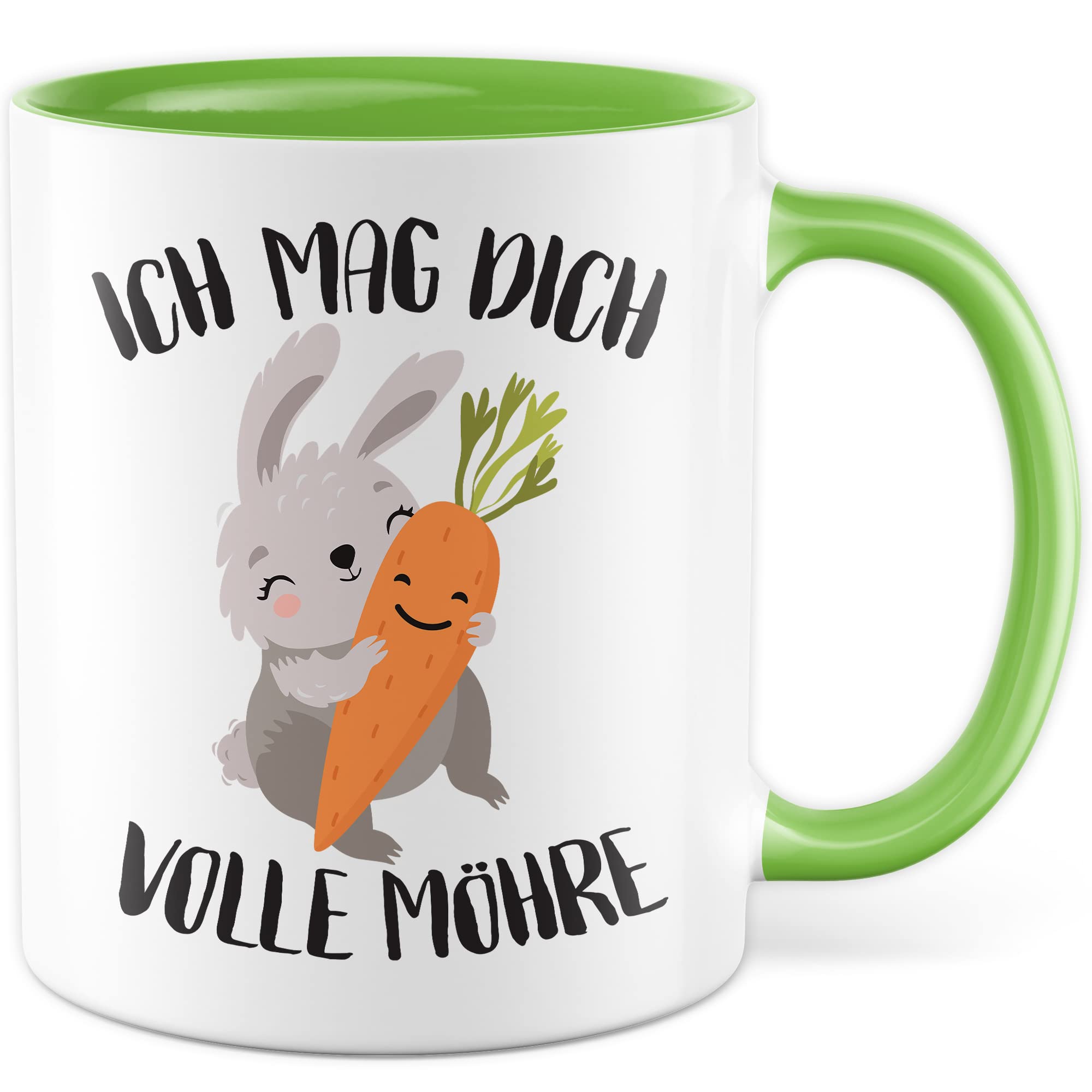 Süße Tasse Liebe Kaffeetasse Für Partner Geschenk Freundin Geschenkidee Freund Kaffee-Becher Mag dich volle Möhre Spruch Motiv süß Hase