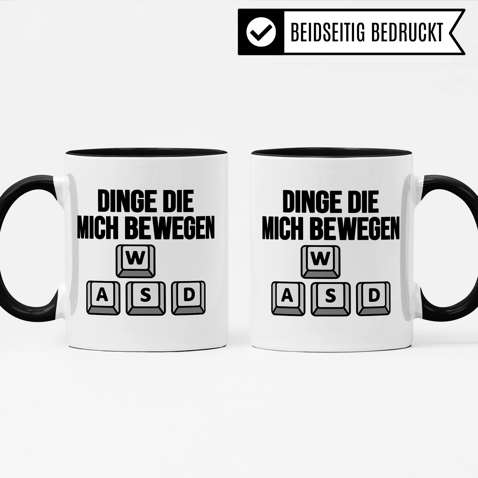 Gaming Tasse, Dinge die mich bewegen Kaffeetasse für Gamer Zocker Computerspieler Kaffee-Becher Geschenk Geschenkidee Nerd Teetasse mit Spruch lustig Gaming-Fans Computer-Spiele zocken