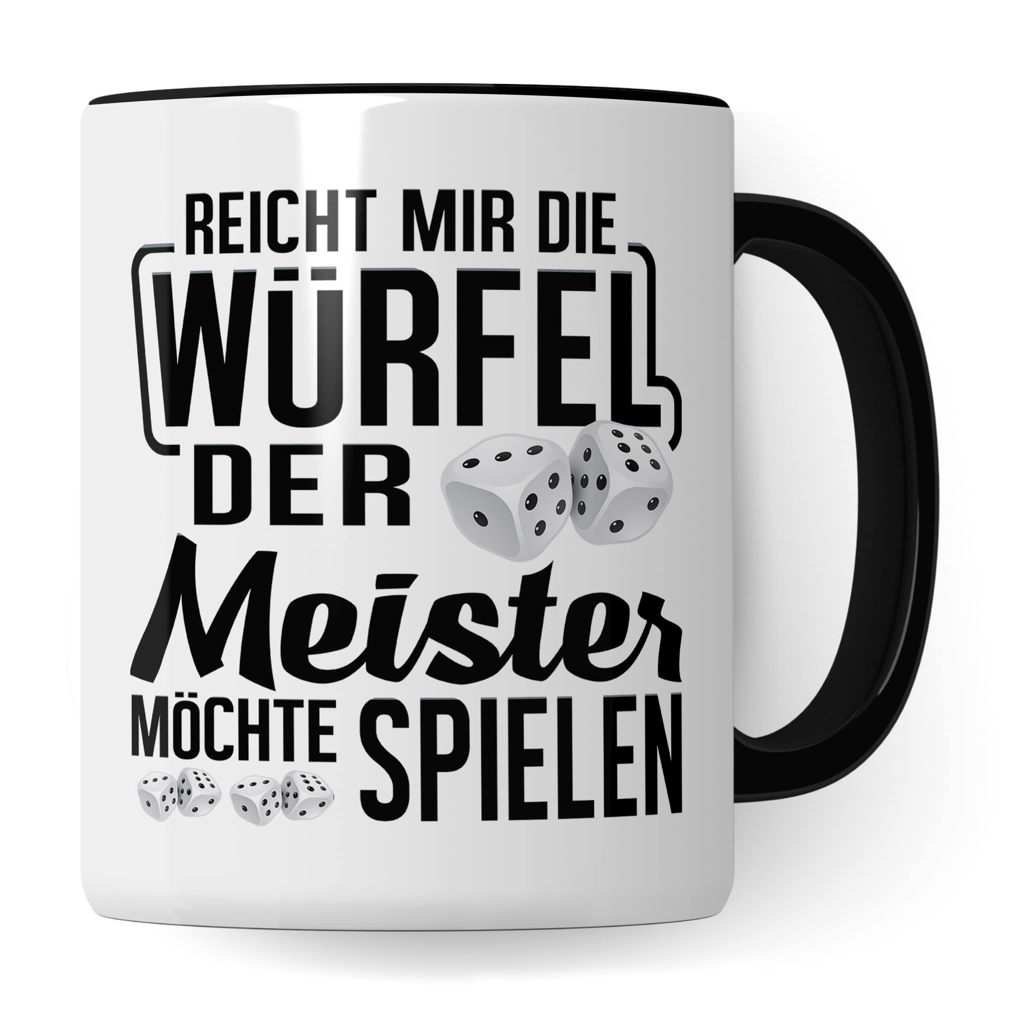 Würfel Tasse - Brettspiel RPG Rollenspiel lustiger Spruch - Kaffeetasse Fantasy Pen & Paper Tabletop D20 Motiv - Spieleabend Dungeon Kaffee-Becher