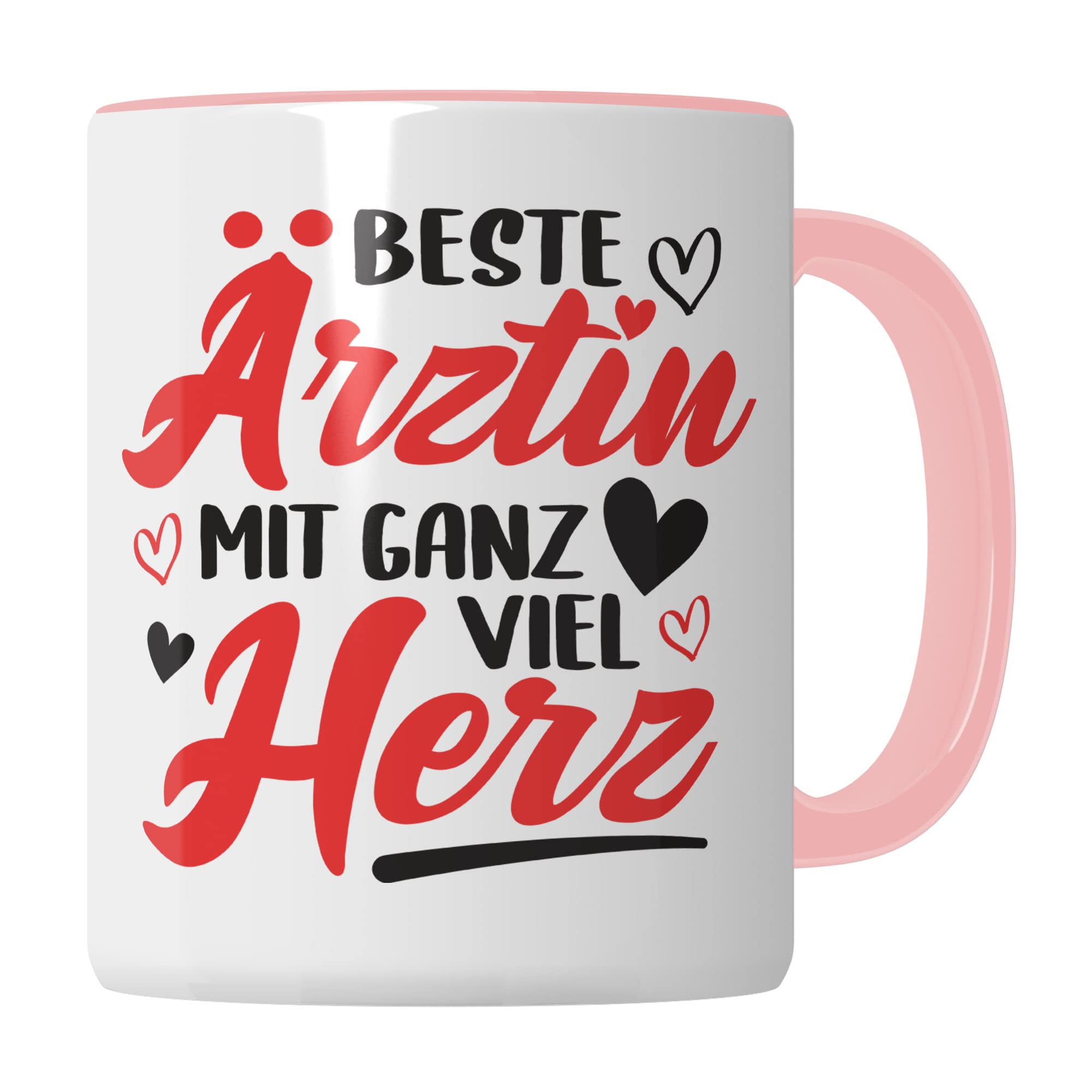Ärztin Tasse, Beste Ärztin mit ganz viel Herz, Ärztin Geschenk Dankeschön Promotion Tasse schöner Spruch schönes Motiv Kaffeetasse Arzt Beruf, Geschenk für die besten Ärztin