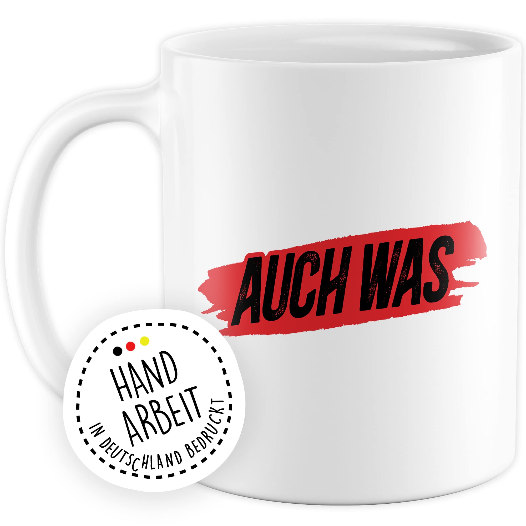 Tasse Spruch lustig, Auf der Rückseite steht auch was Tasse mit Spruch lustig Geschenk Geschnekidee Kaffee-Becher Kaffeetasse Humor Flachwitz Schenkelklopfer witzig