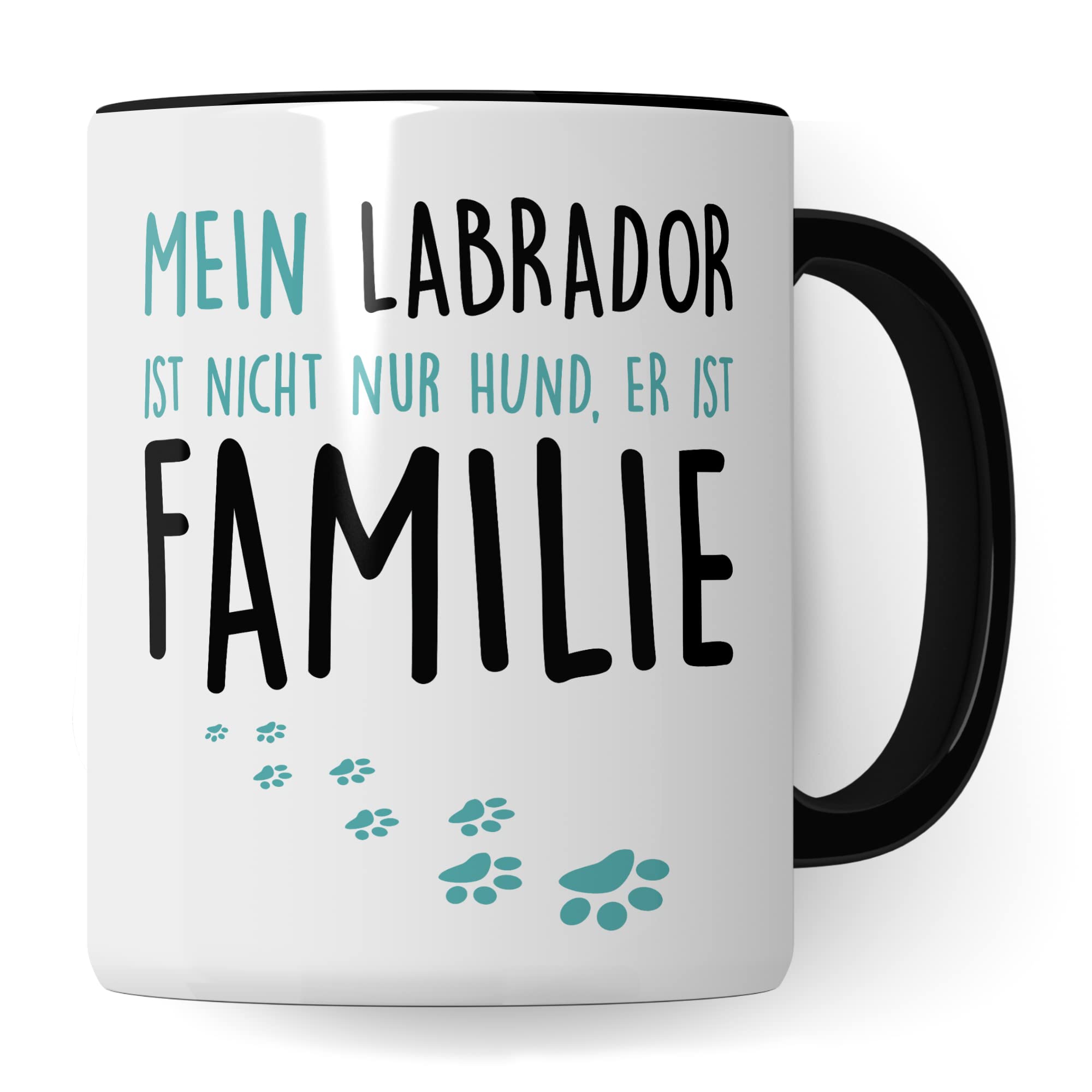 Labrador Tasse, Hunde Spruch lustig, Familie Kaffeetasse Geschenkidee, Labrador Kaffeebecher Hundebesitzer Geschenk, Herrchen Frauchen Hundehalter Geburtstagsgeschenk