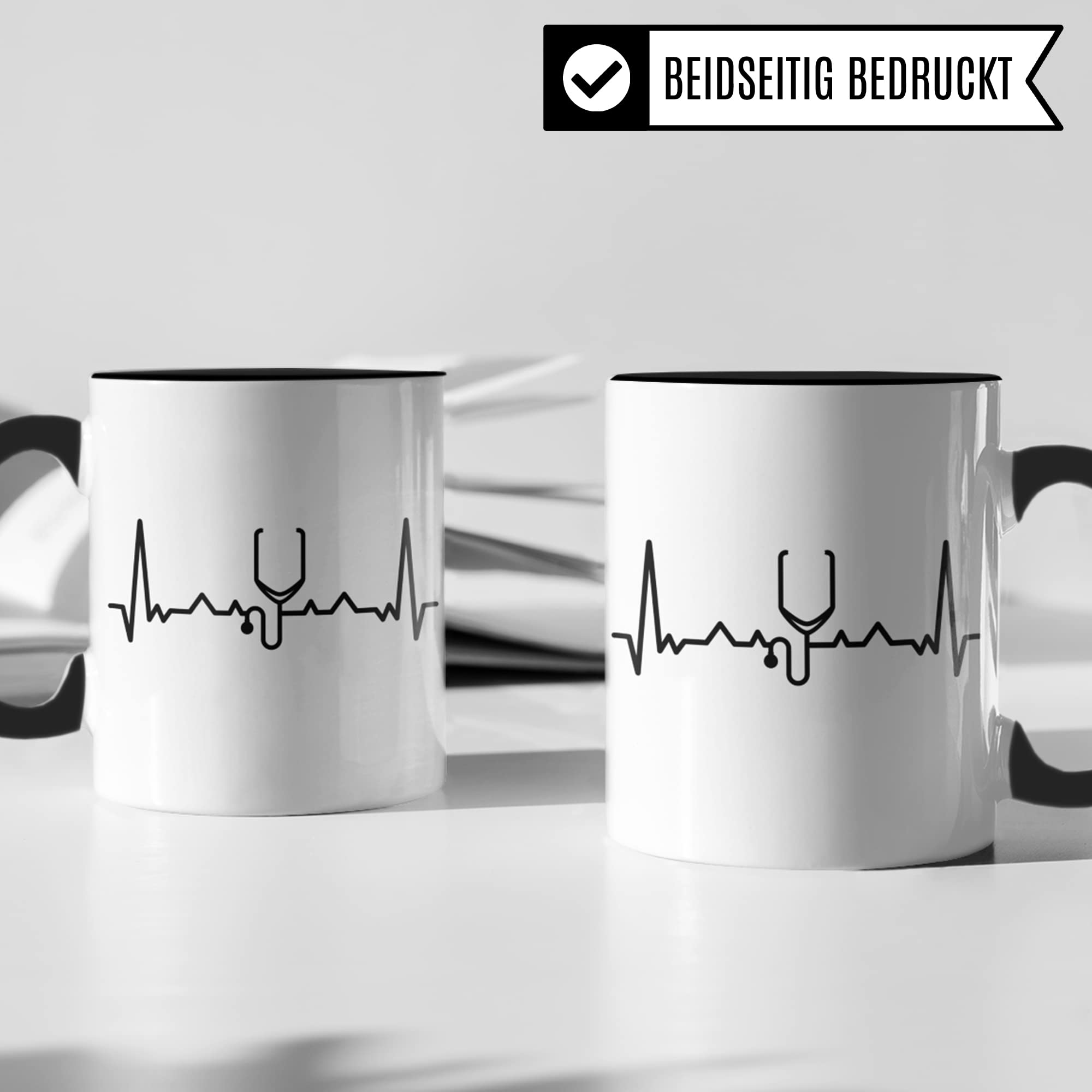 Tasse Stethoskop, Geschenk Arzt & Ärztin, Doktor & Doktorin Kaffeetasse mit stethoskop Herzschlag Motiv, Humanmedizin Mediziner Medizinstudent Geschenk-Idee Arzt Kaffee-Becher