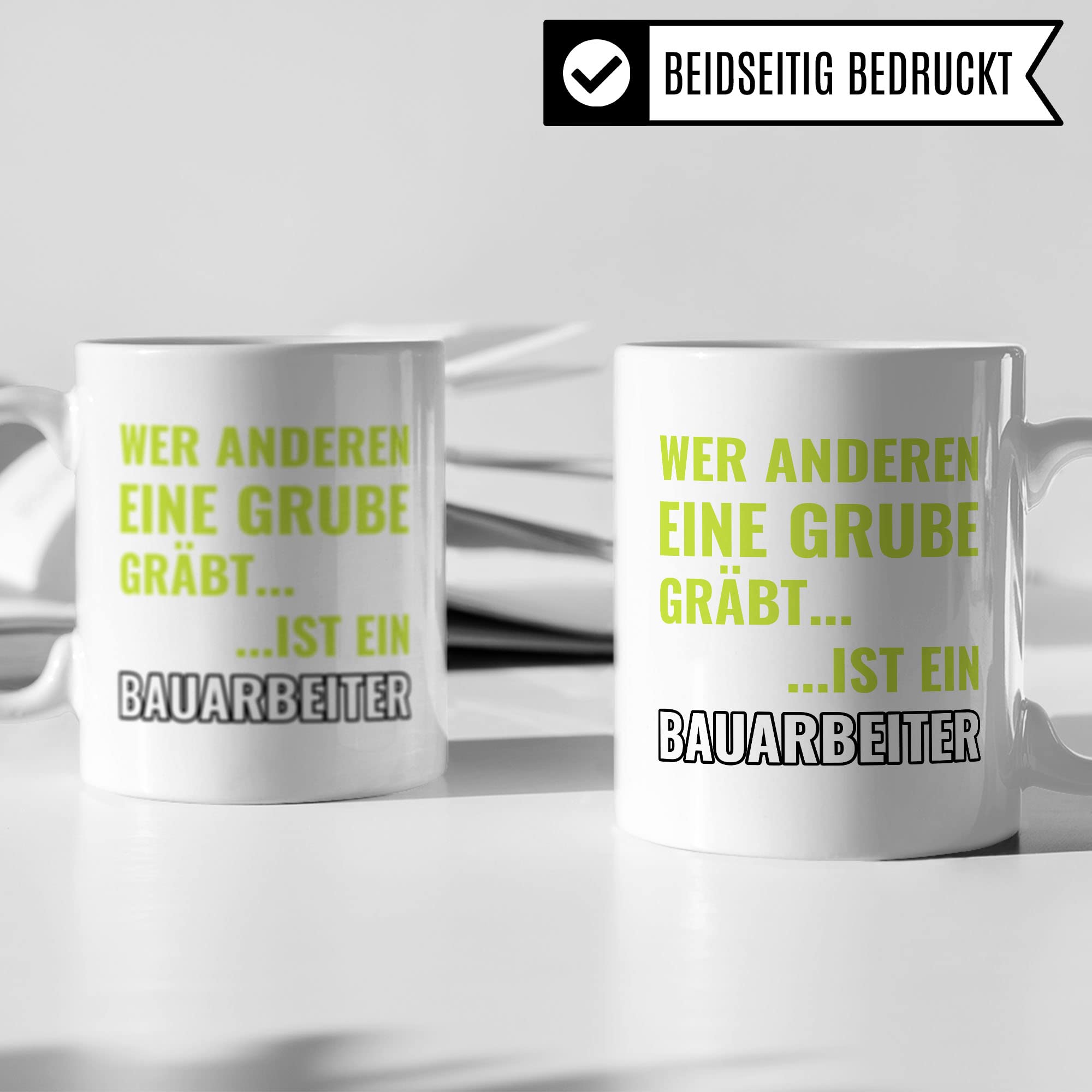 Bauarbeiter Tasse, Baustellen Spruch lustig, Männer Kaffeetasse Geschenkidee, Bagger Kaffeebecher, Baggerfahrer Becher, Humor Witz Geschenk für Baustelle