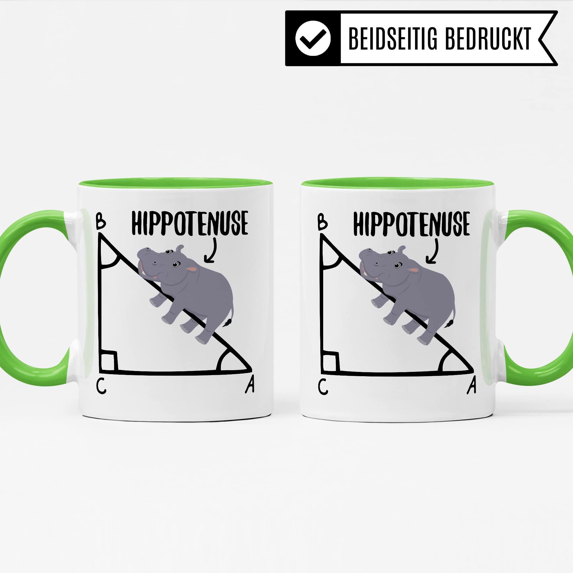 Mathe Tasse Mathematiker Kaffeetasse Hippothenuse lustig Kaffee-Becher Mathe-Lehrer Geschenkidee Sarkasmus Mathematik Mathematikstudent Geschenk Kollegium Lehrerzimmer Pythagoras Nilpferd Flusspferd