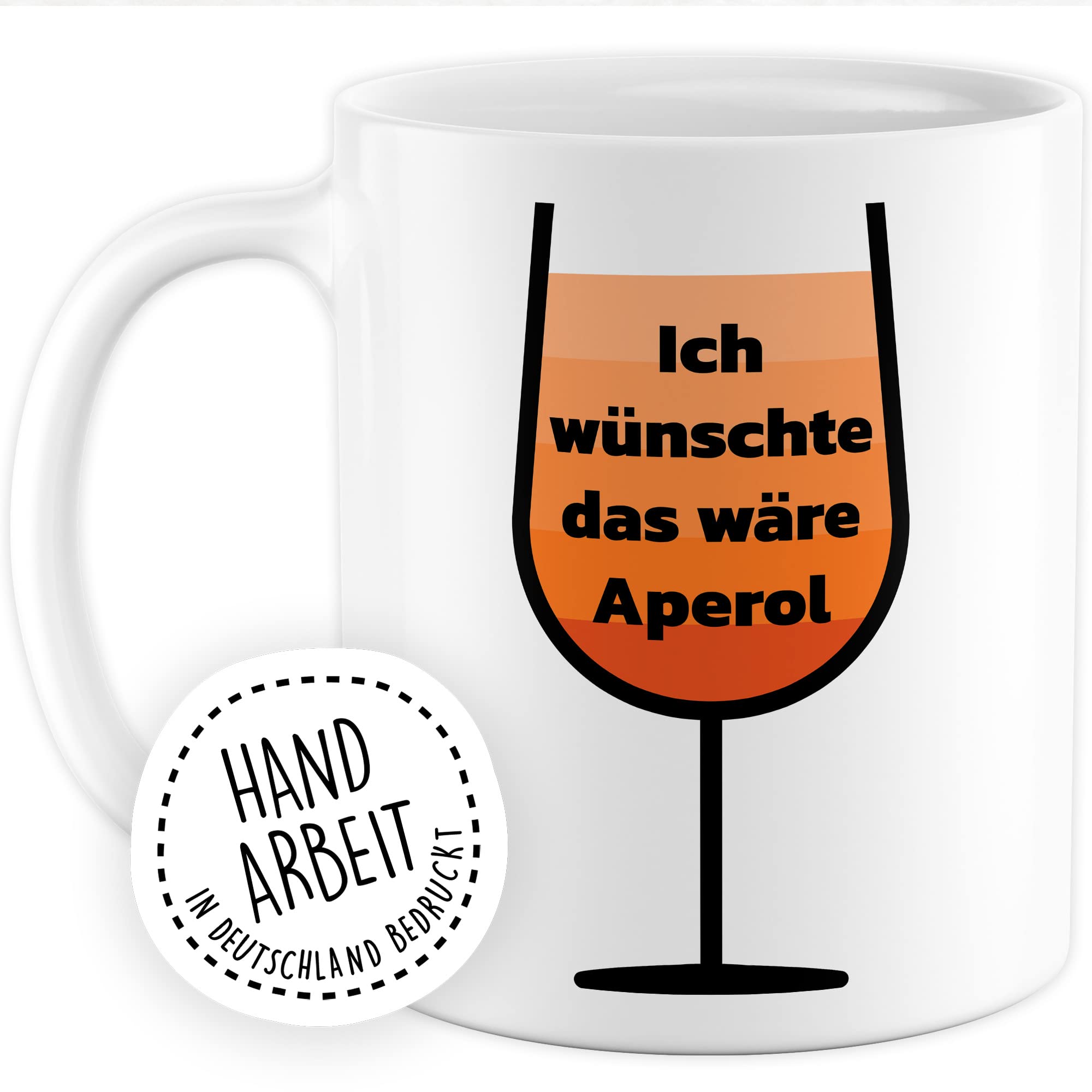 Aperol Tasse Sommer Geschenk Kaffeetasse mit lustigen Spruch Pfeil und Frauen Geschenkidee Spritzer Kaffeebecher Teetasse