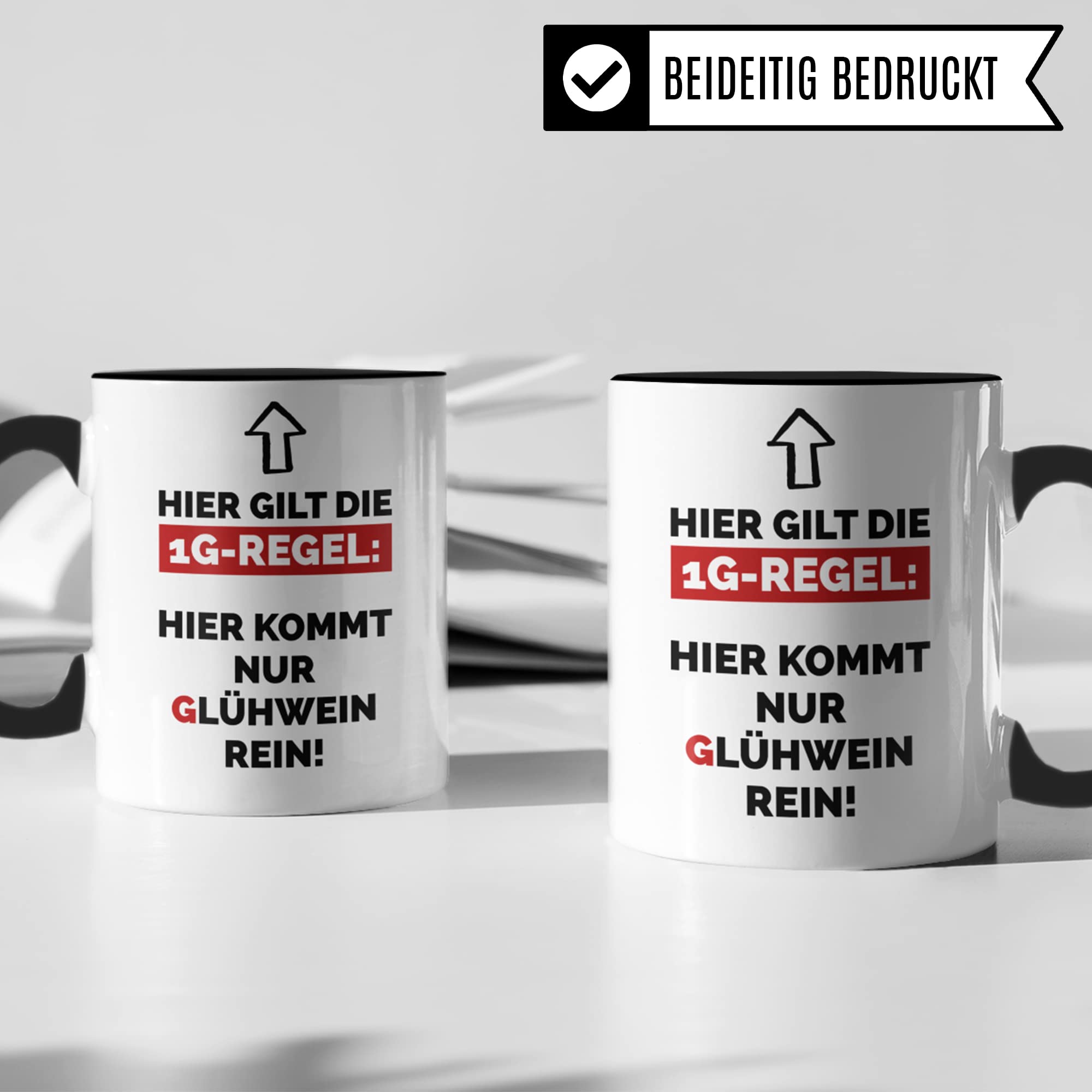 Glühwein Tasse für Weihnachten, Geschenk für die Weihnachtszeit & Advent Glühweintassen lustig Keramik, Geschenkidee Glühweinbecher mit Weihnachtsmotiv Adventsmarkt Punsch Becher