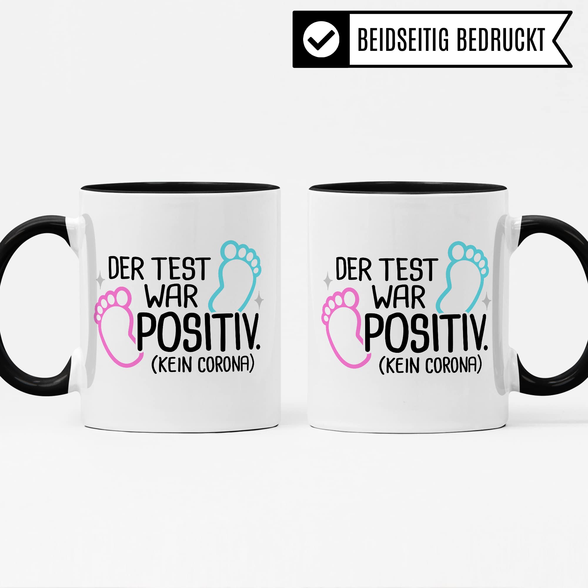 Schwangerschaft Tasse, Der Test war positiv, werdende Mama Geschenk Schwanger Freundin Papa Vater Geschenke für Opa Opa Schwester Bruder schöner Spruch Kaffee-Becher