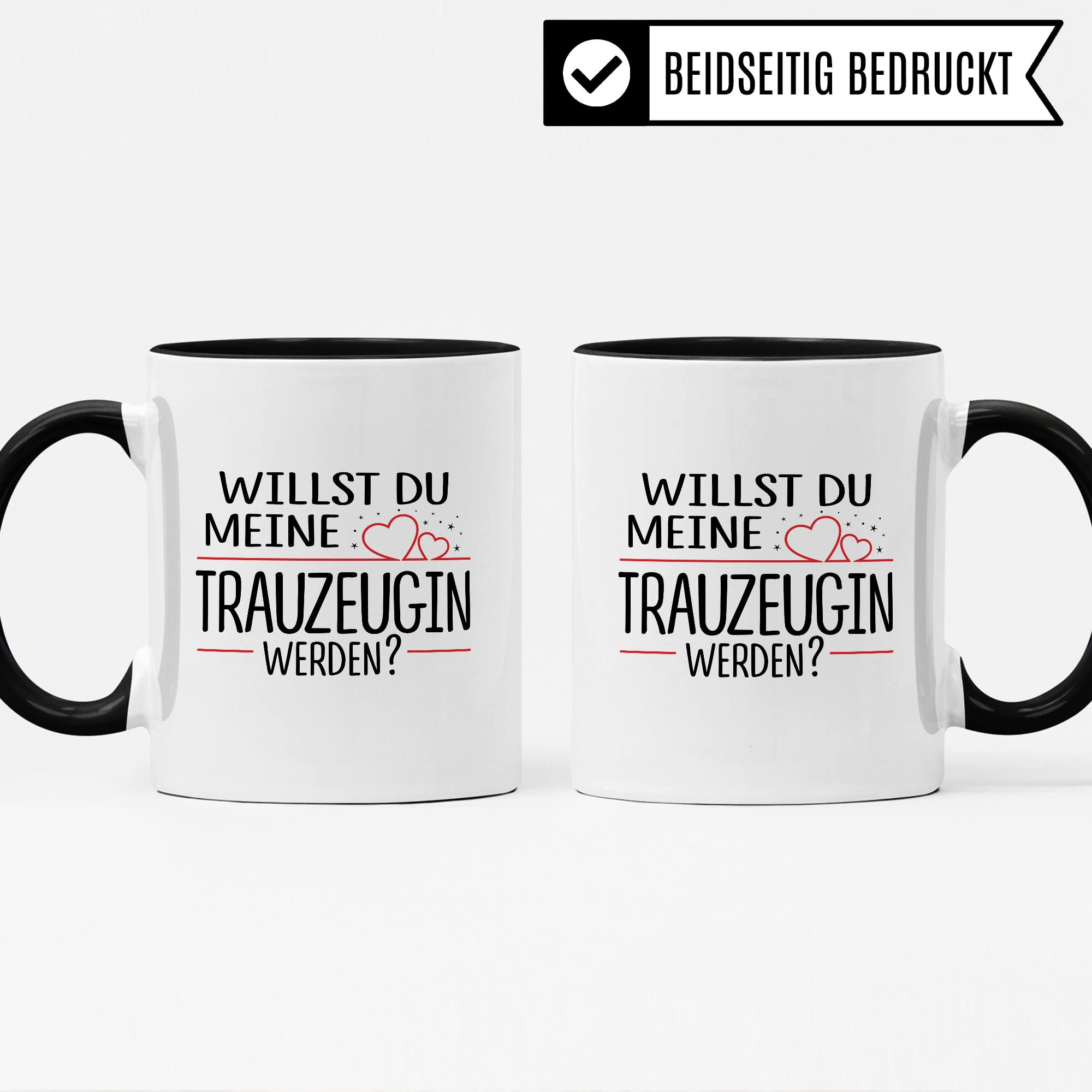 Trauzeugin fragen Tasse Willst du meine Trauzeugin werden? Geschenk Trauzeugin süßes Motiv schöne Geschenkidee Kaffeetasse Teebecher Hochzeit
