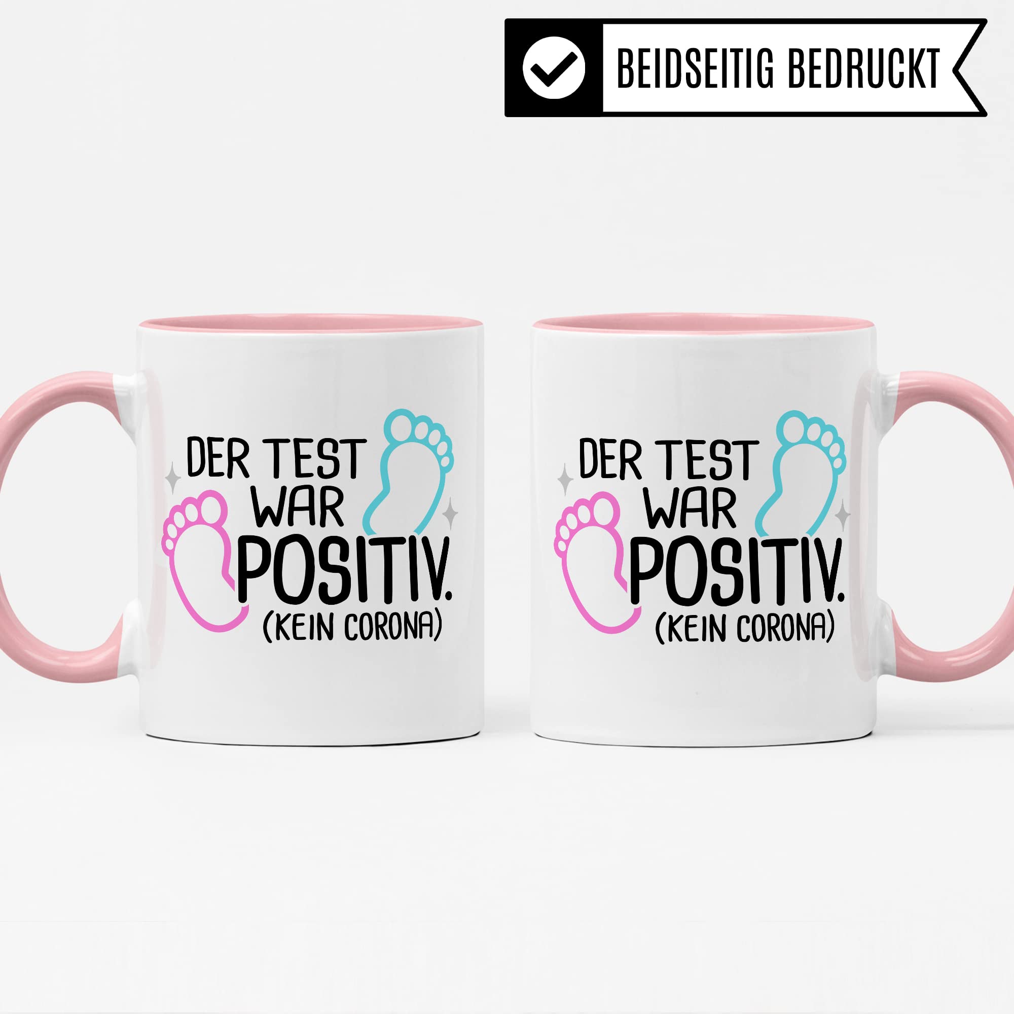 Schwangerschaft Tasse, Der Test war positiv, werdende Mama Geschenk Schwanger Freundin Papa Vater Geschenke für Opa Opa Schwester Bruder schöner Spruch Kaffee-Becher