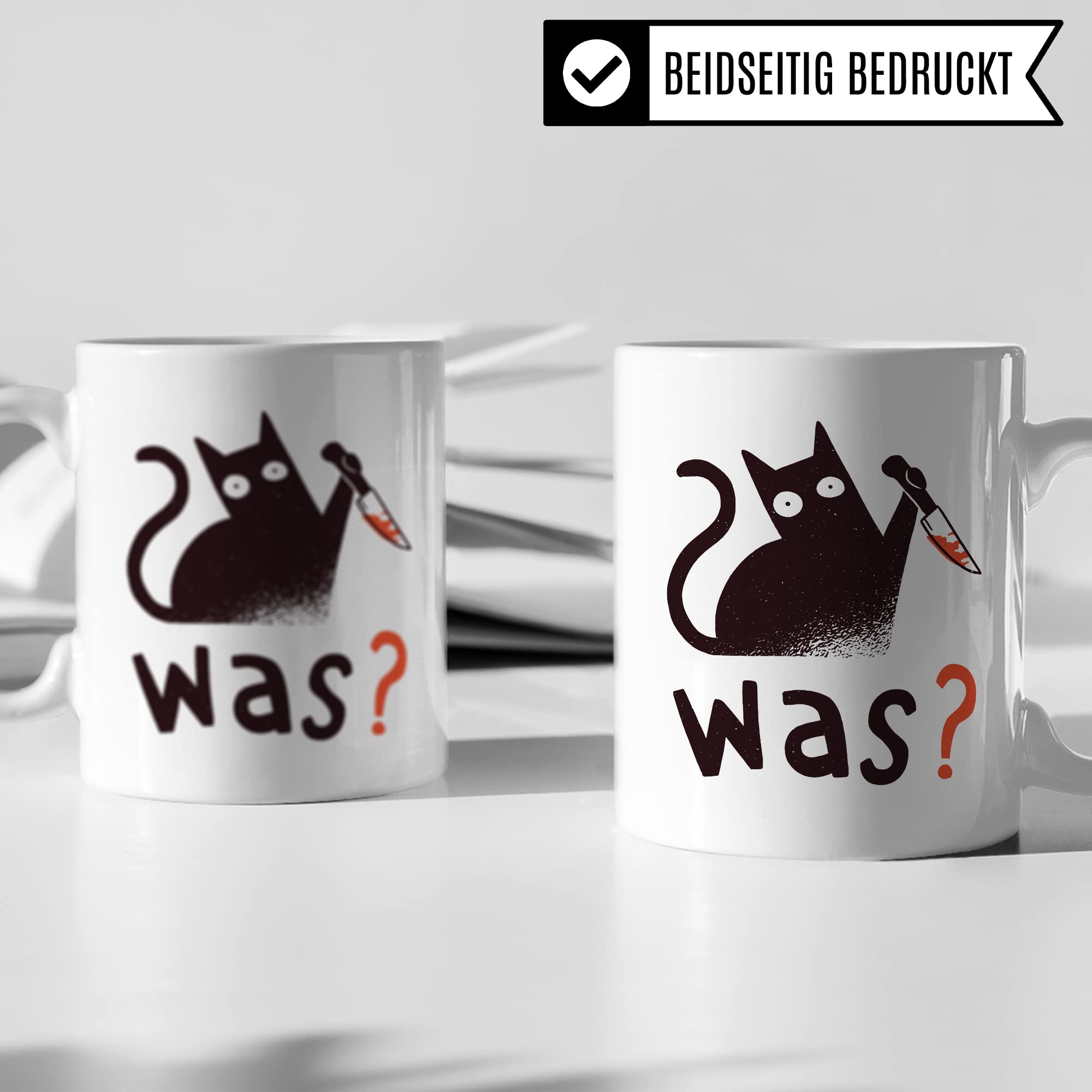 Tasse Katzen-Motiv, schwarzer Humor Geschenk Katzenliebhaber, sarkastisches Katzen-Tasse Motiv, Geschenk Kollegen, lustige Katze Kater Katzenfreund Büro-Tasse Sarkasmus