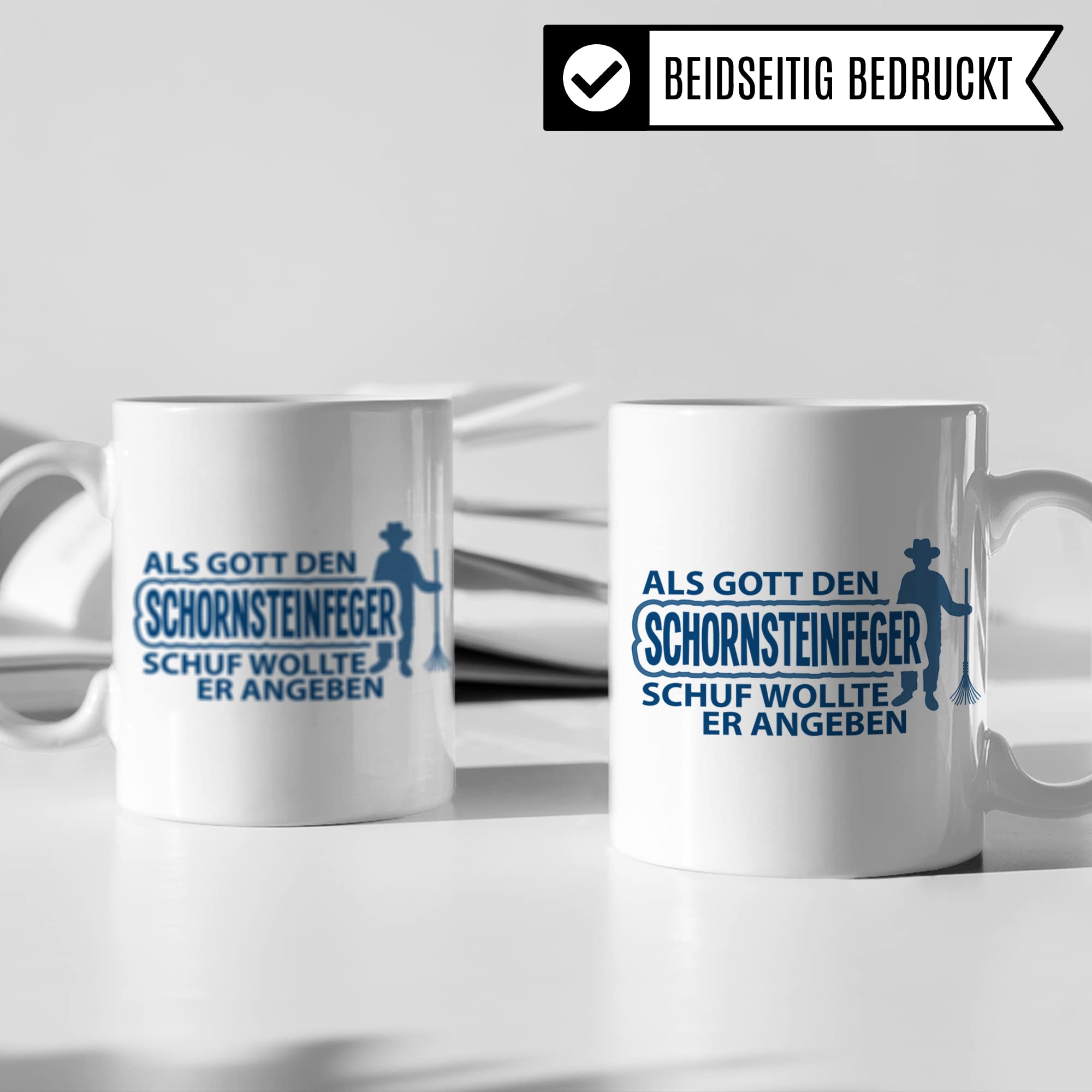 Schornsteinfeger Tasse Geschenkidee, Kaminfeger Geschenk, Kaffeebecher mit Spruch lustig, Kaffeetasse Humor Witz Geschenkidee für Kaminkehrer, Meister Teetasse