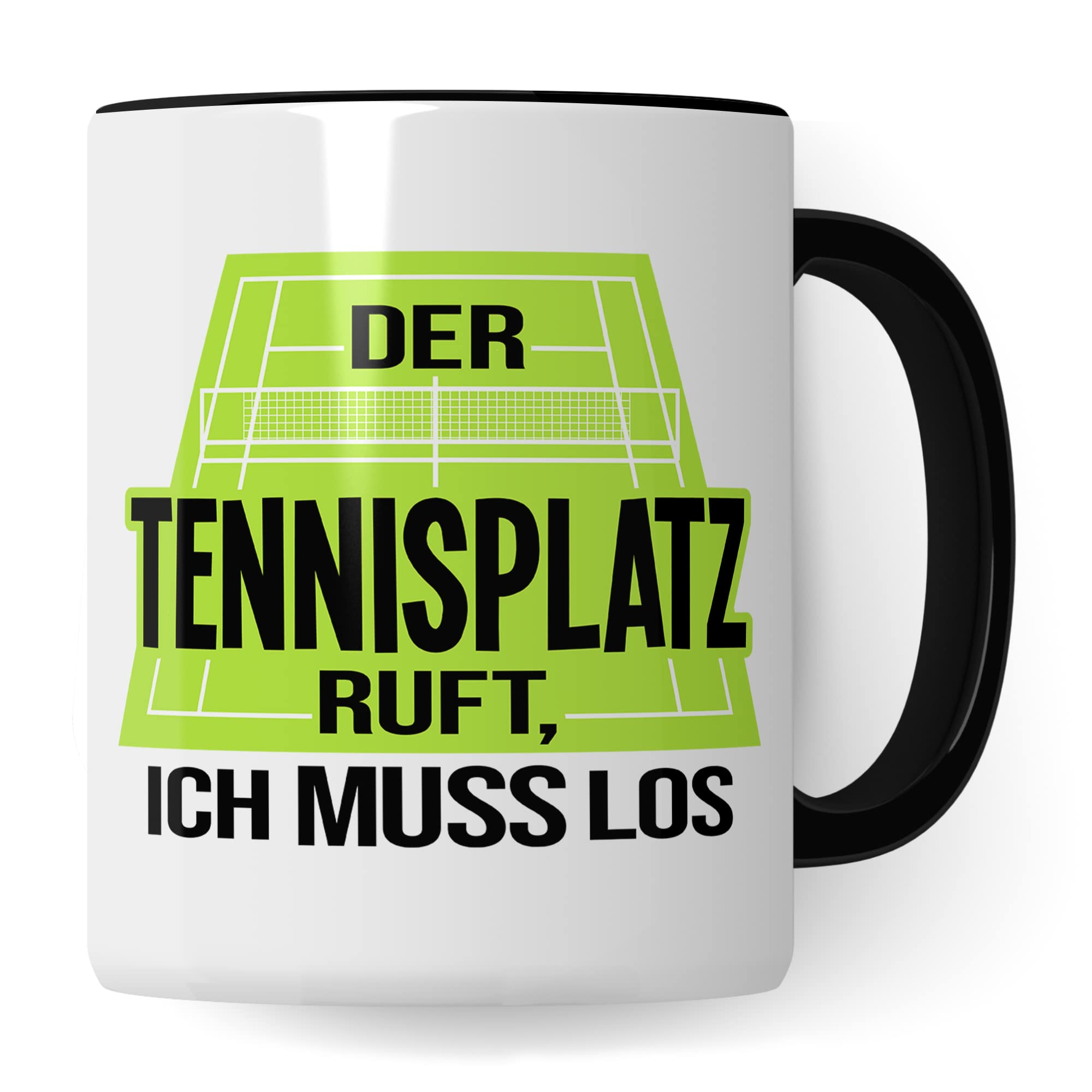 Tasse Tennis, Der Tennisplatz ruft Ich muss los, Tennis-Spruch Geschenk Tennisspieler Tennis-Spielerin Tennisprofi Tennisliebhaber, Geschenkidee Kaffeetasse Spielpartner