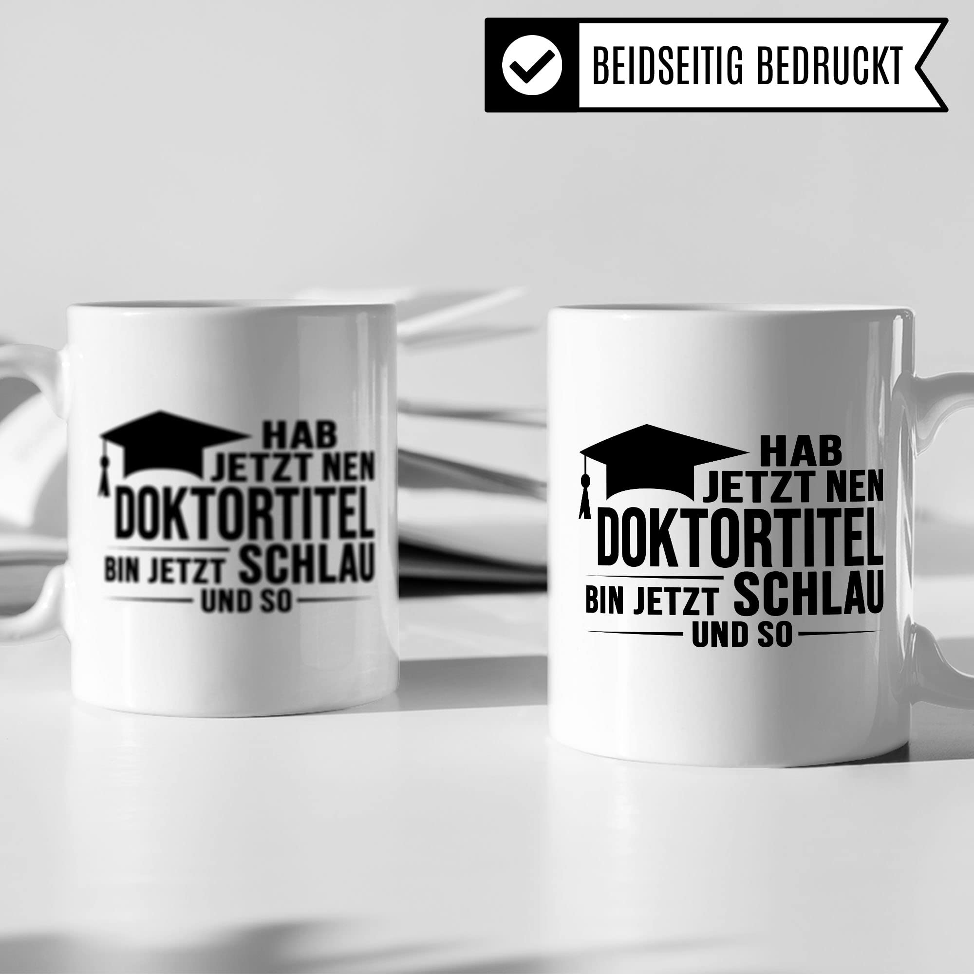 Doktortitel Tasse Geschenkidee, Kaffeebecher mit Spruch lustig, Doktor Geschenk, Kaffeetasse Humor Witz Geschenkidee für Doktorarbeit, Doktorin Teetasse