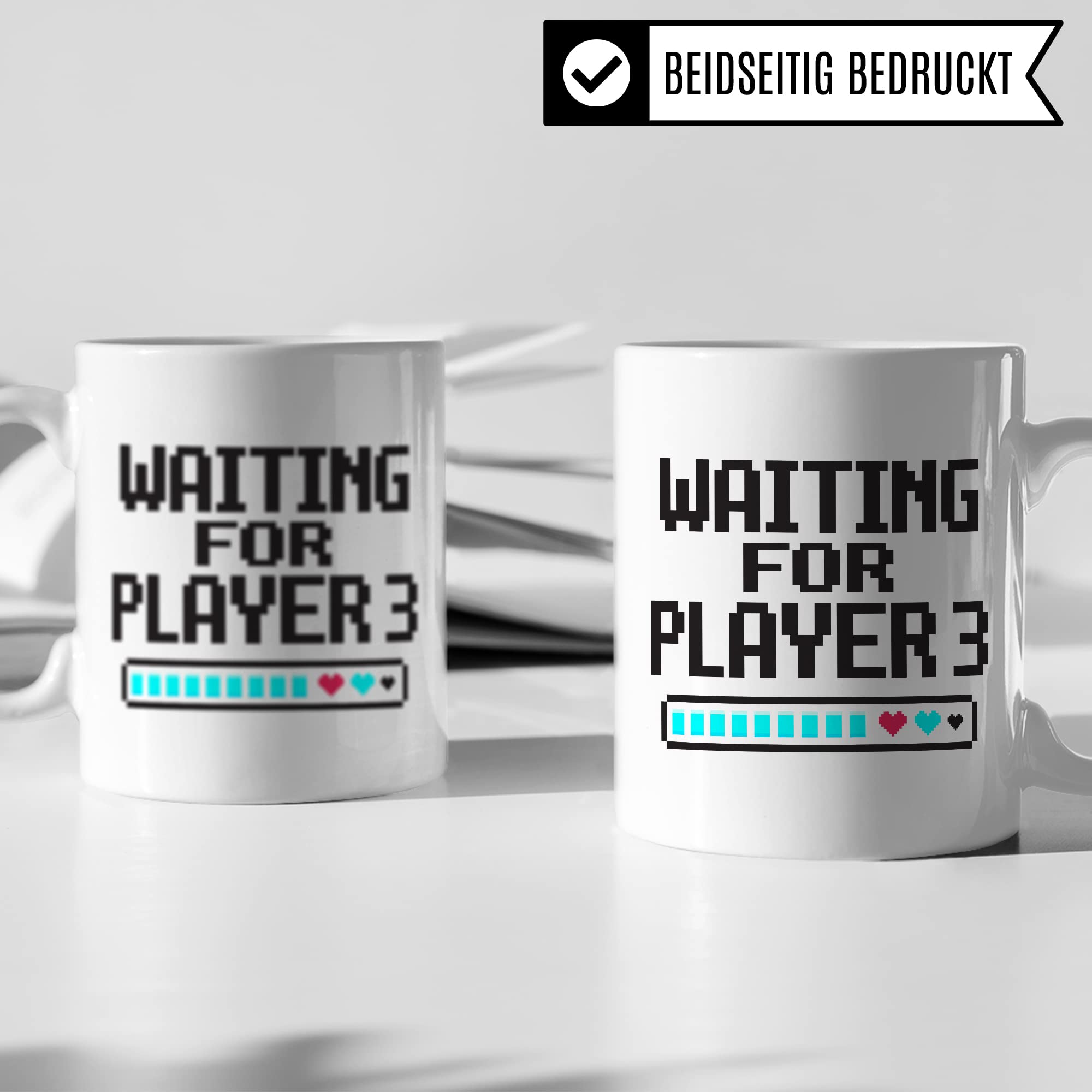 Schwangerschaft Tasse, Waiting for Player 3, Geschenk werdende Eltern, schöner Spruch Geschenkidee werdender Vater werdende Mutter Kaffeetasse, Eltern Geschenk