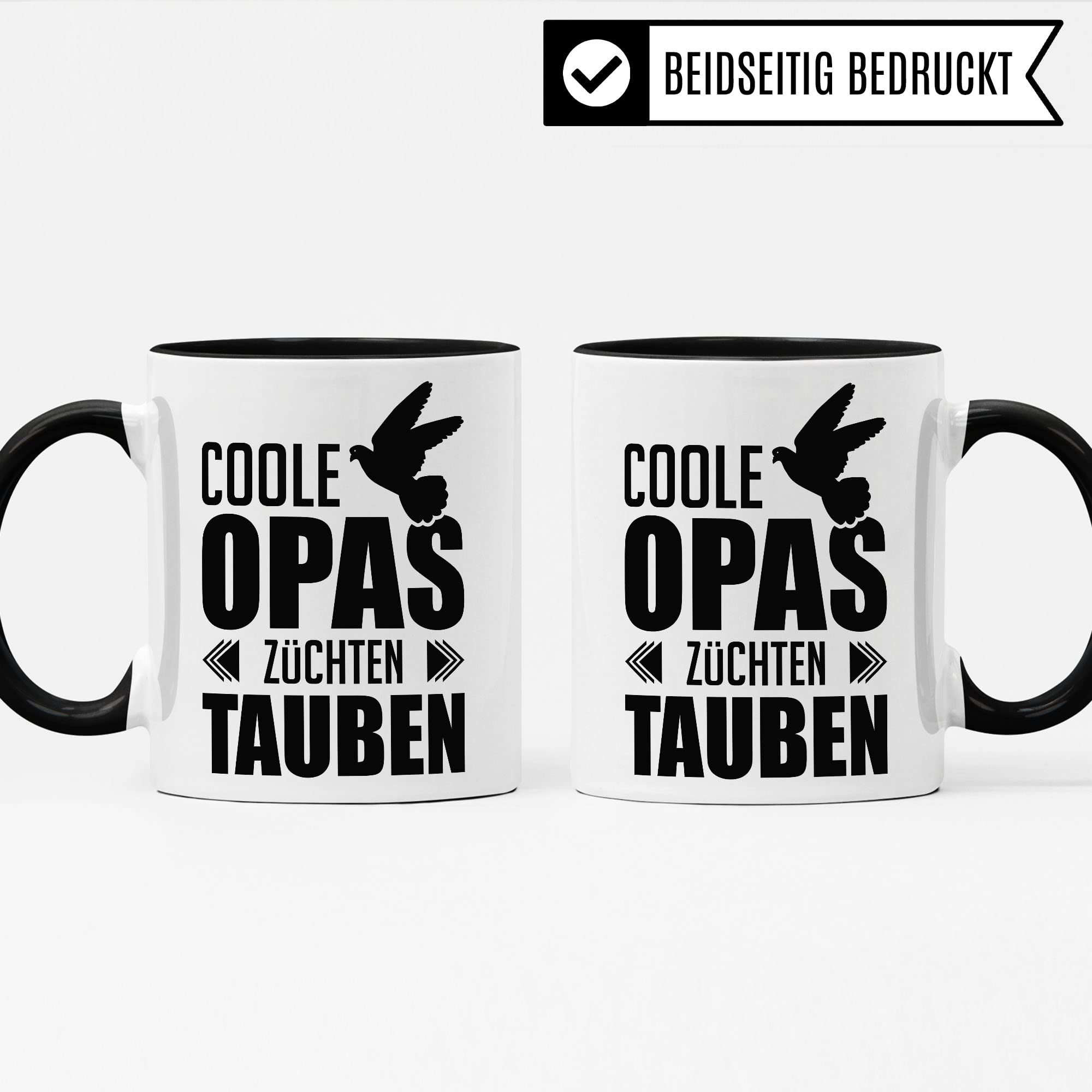 Opa Tasse Geschenkidee, Kaffebecher mit Spruch lustig, Taubenzüchter Geschenk, Kaffeetasse Humor Witz Geschenk für Großvater, Taube Teetasse