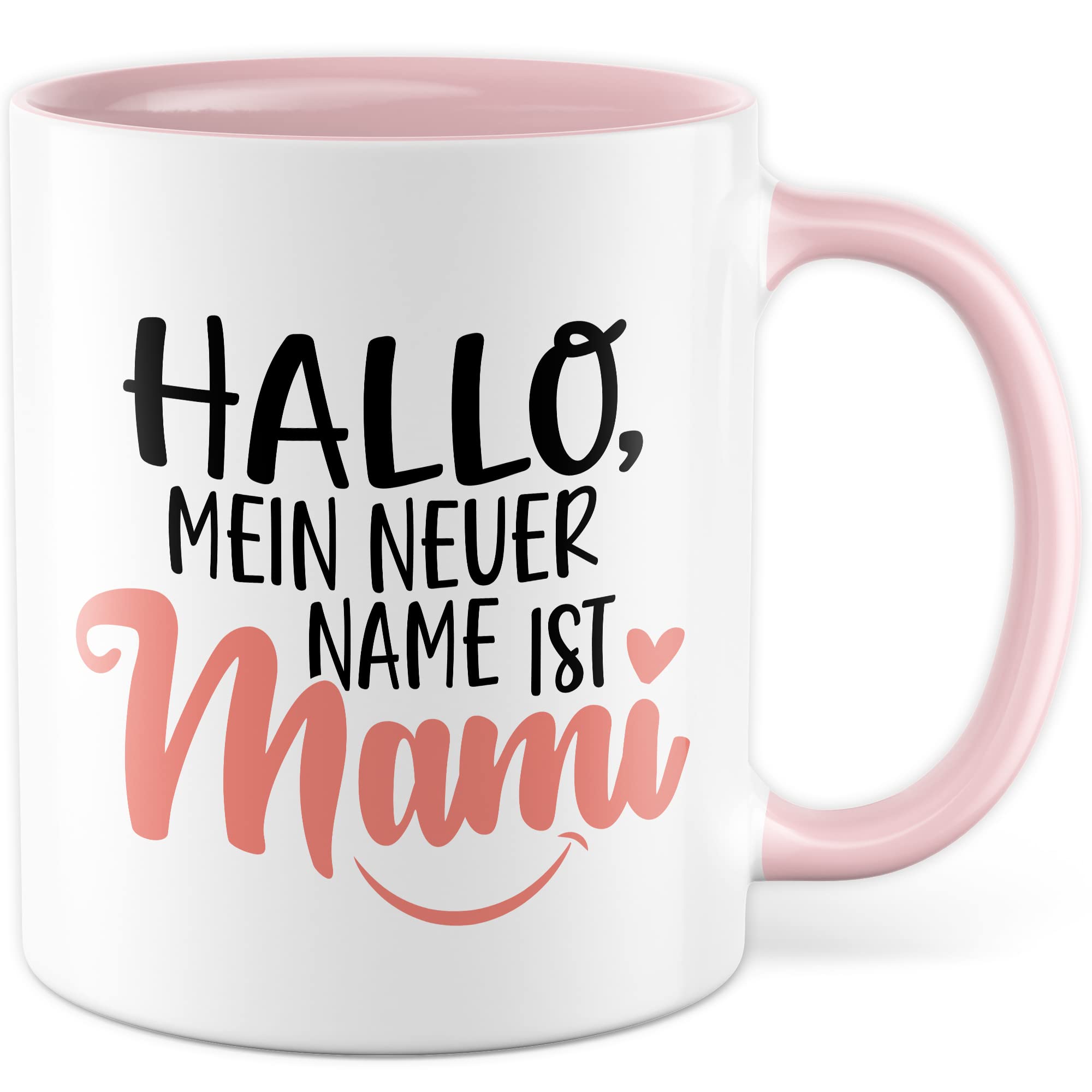 Tasse Mama Geschenk, Hallo mein neuer Name ist Mami Geschenkidee werdende Mutter Kaffeetasse mit Spruch lustig Kaffee-Becher zukünftige Mama frisch Mutter Babyparty