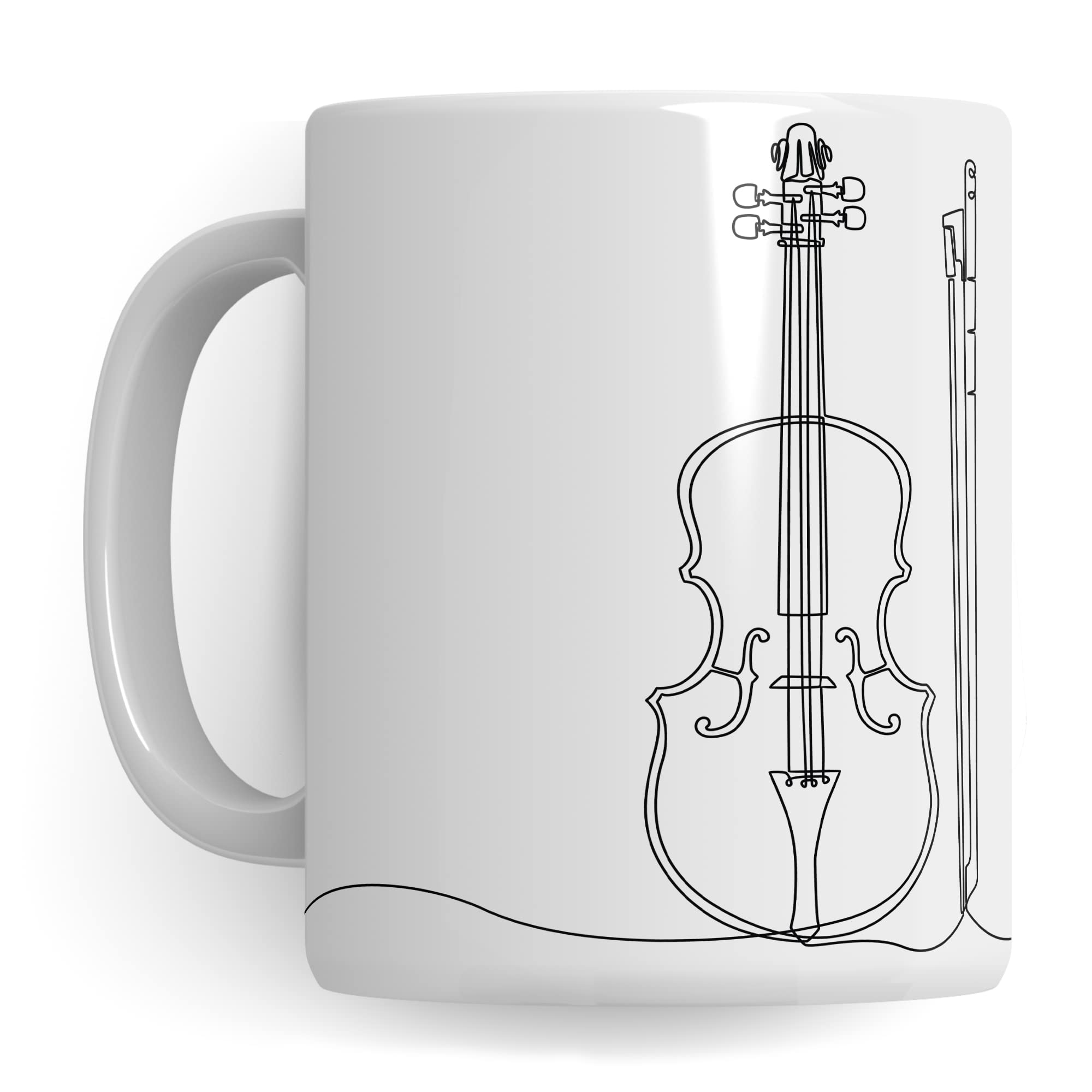 Geige Tasse - Violine Musik Geschenk für Geiger - Kaffeetasse Musiker Geigenspieler - Instrument Geschenkideen Geige Violinist Zeichnung Design Kaffee-Becher