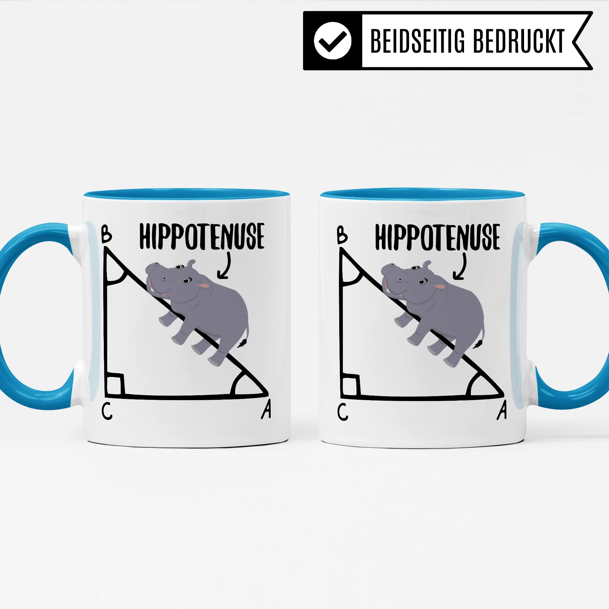 Mathe Tasse Mathematiker Kaffeetasse Hippothenuse lustig Kaffee-Becher Mathe-Lehrer Geschenkidee Sarkasmus Mathematik Mathematikstudent Geschenk Kollegium Lehrerzimmer Pythagoras Nilpferd Flusspferd