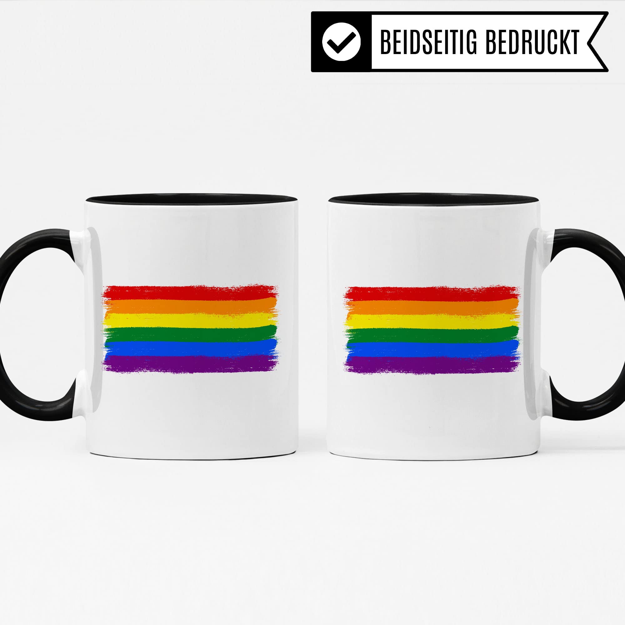 Regenbogen Flagge Tasse Geschenkidee LGBT Kaffeetasse Geschenk für LGBTQ+ Kaffeebecher Equality Becher