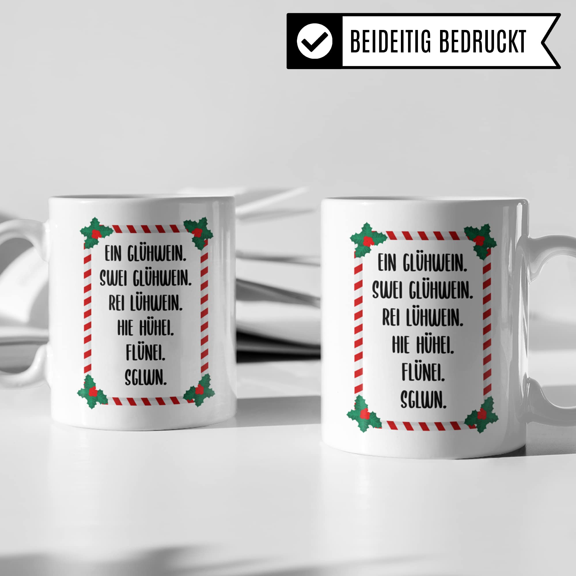 Glühwein tasse | Geschenk für die Weihnachtszeit & Advent Glühweintassen lustig Keramik | Geschenkidee Glühweinbecher mit Weihnachtsmotiv Punsch Becher