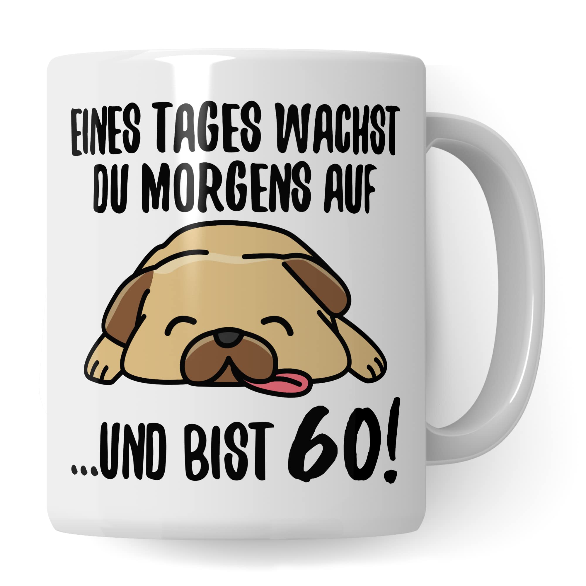 Tasse 60. Geburtstag, Geschenk 60 Geburtstag Frau & Mann, Becher mit Spruch Hunde Motiv, Kaffeebecher 1963 Jahrgang Geschenkidee, Kaffeetasse Deko Geburtstagsgeschenk 2023