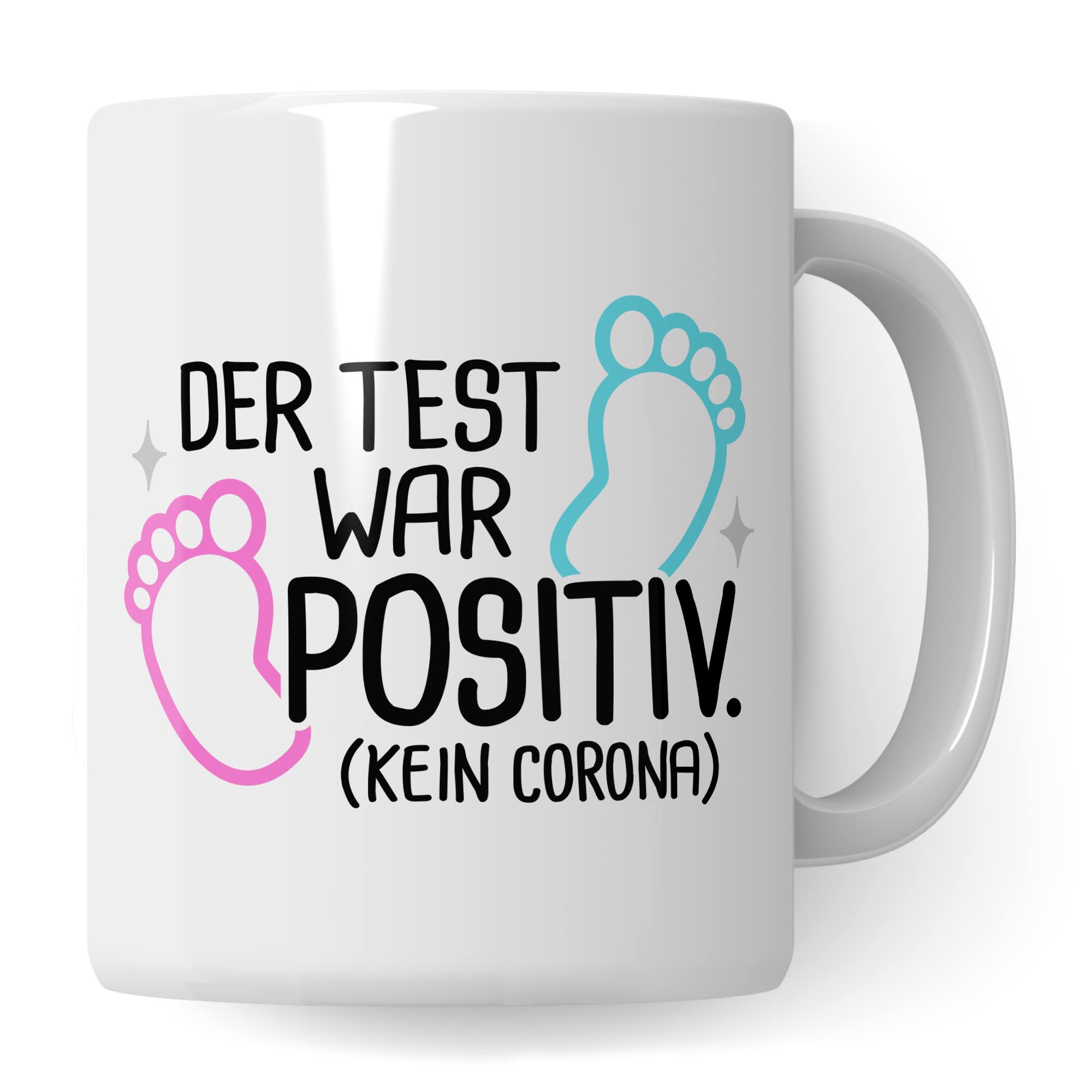 Schwangerschaft Tasse, Der Test war positiv, werdende Mama Geschenk Schwanger Freundin Papa Vater Geschenke für Opa Opa Schwester Bruder schöner Spruch Kaffee-Becher