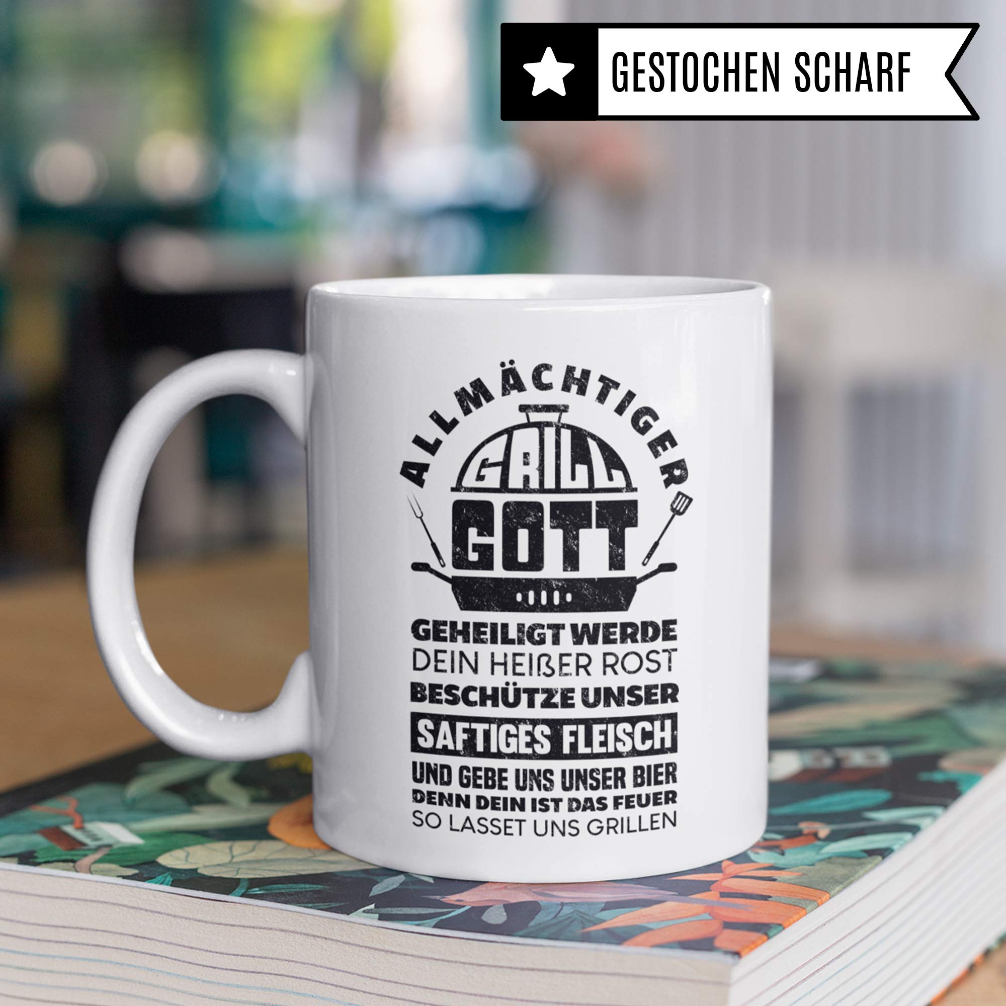 Pagma Druck Grill Tasse, Grillen lustiger Spruch Becher, Grillmeister Kaffeetasse Geschenk, Geschenkidee für Hobby Griller