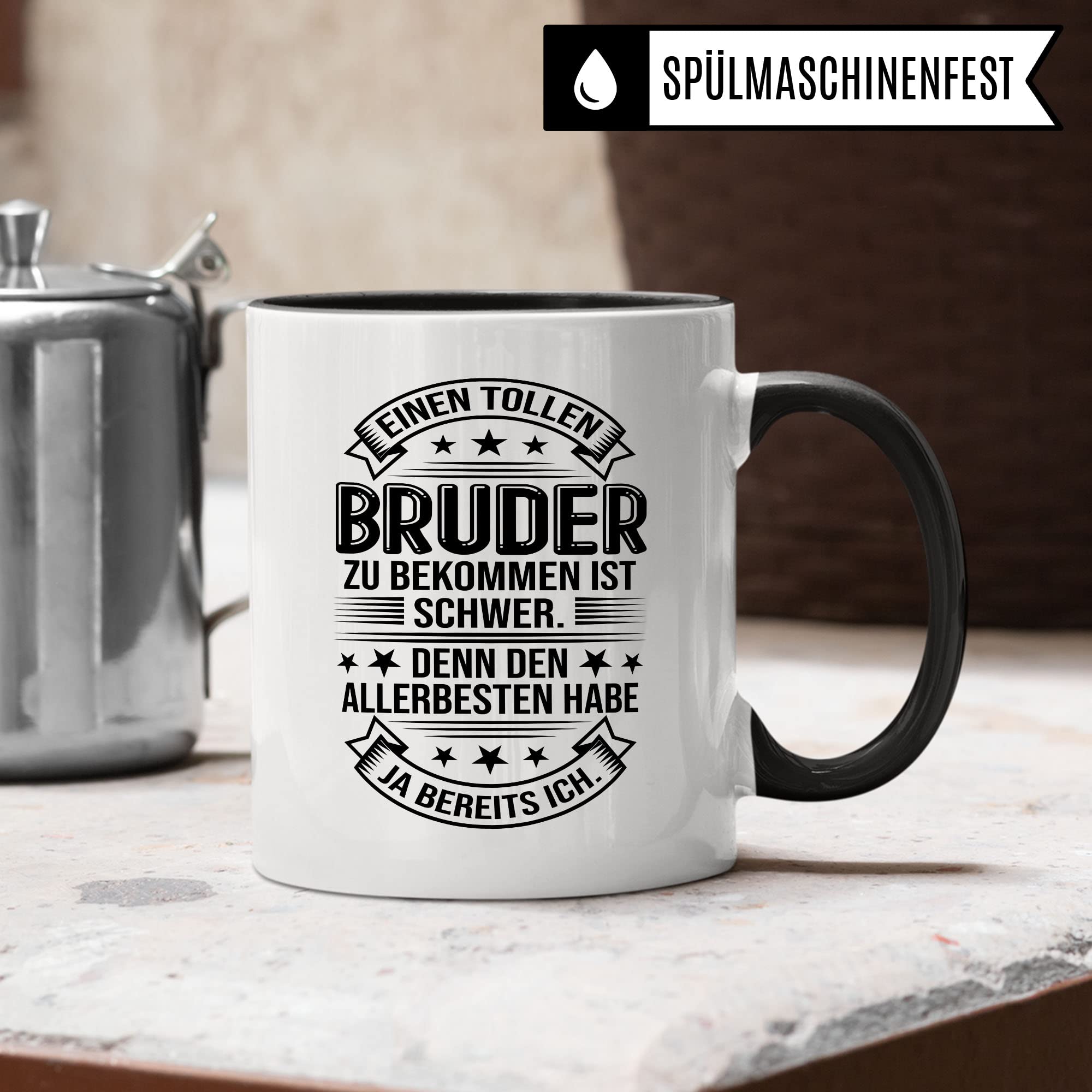 Toller Bruder Tasse Geschwister Kaffeetasse Brüder Geschenk Bruderherz Kaffee-Becher Schwester Geschenkidee Berster Bruder Motiv Geschwisterliebe