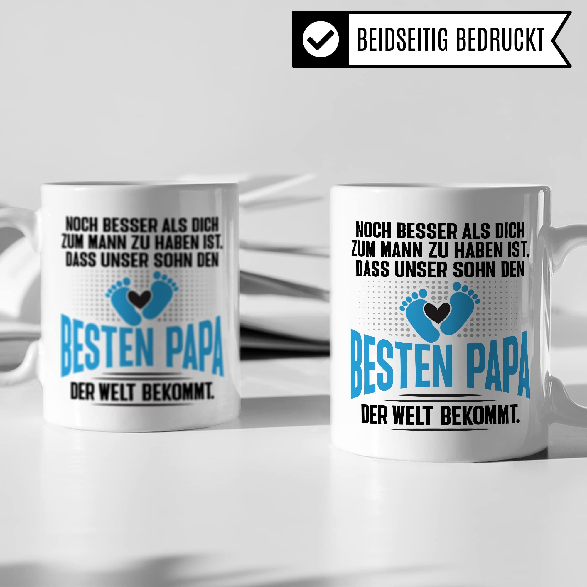 Tasse Papa Geschenk - werdender Papa Schwangerschaft - Noch besser als dich zum Mann zu haben ist, dass unser Sohn den besten Papa der Welt bekommt - Ehemann werdender Vater Kaffee-Becher