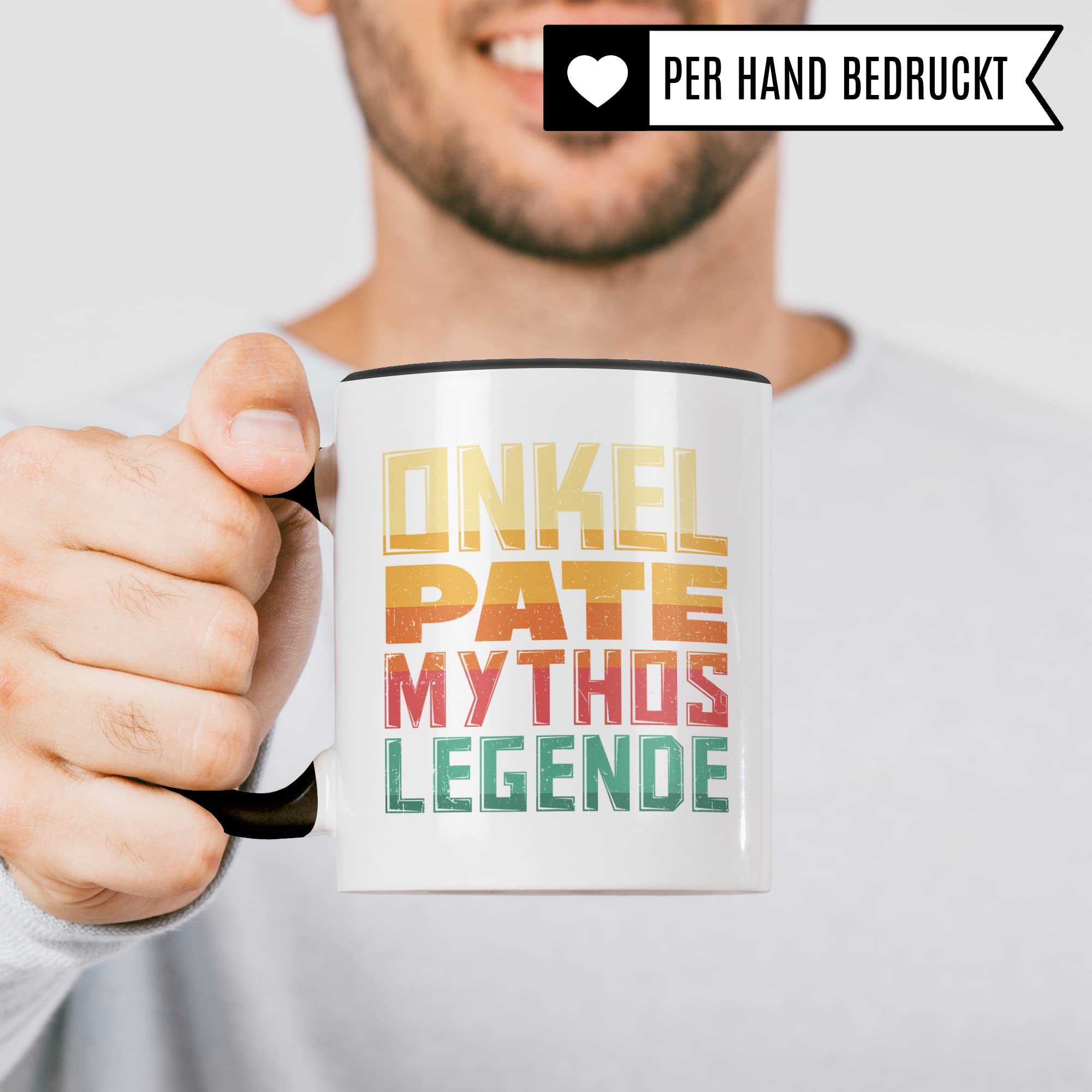 Patenonkel Tasse, Tasse mit Spruch lustig, Onkel Geschenkidee, Pate Kaffebecher, Kaffeetasse Humor Witz Geschenk für Patenonkel, Kaffeebecher für Männer, Legende Ironie Teetasse