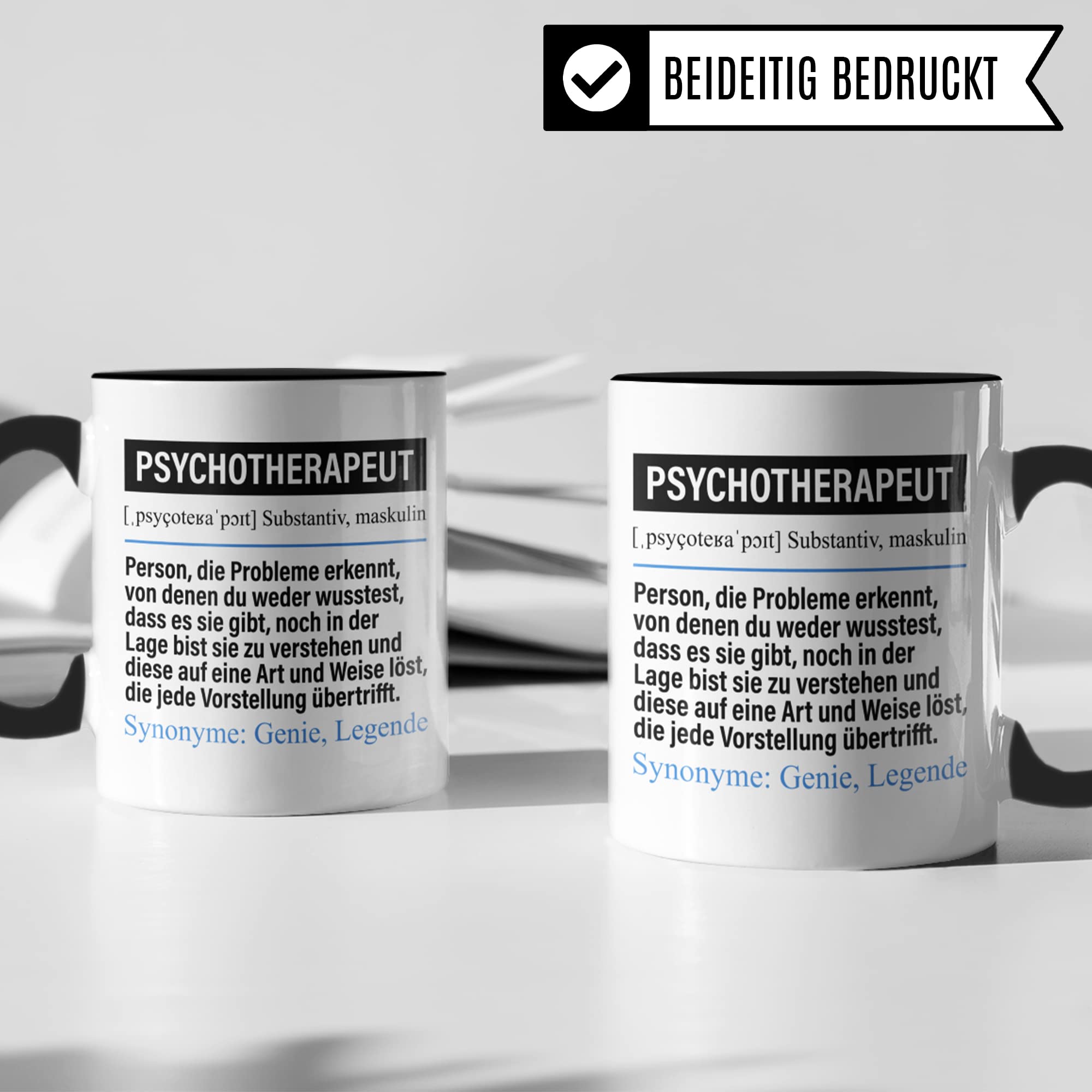 Tasse Psychotherapeut lustig, Psychotherapeut Geschenk Beruf, Spruch Kaffeebecher Psychotherapeuten Geschenkidee, Beruf Psychotherapie Kaffee-Tasse Teetasse Becher