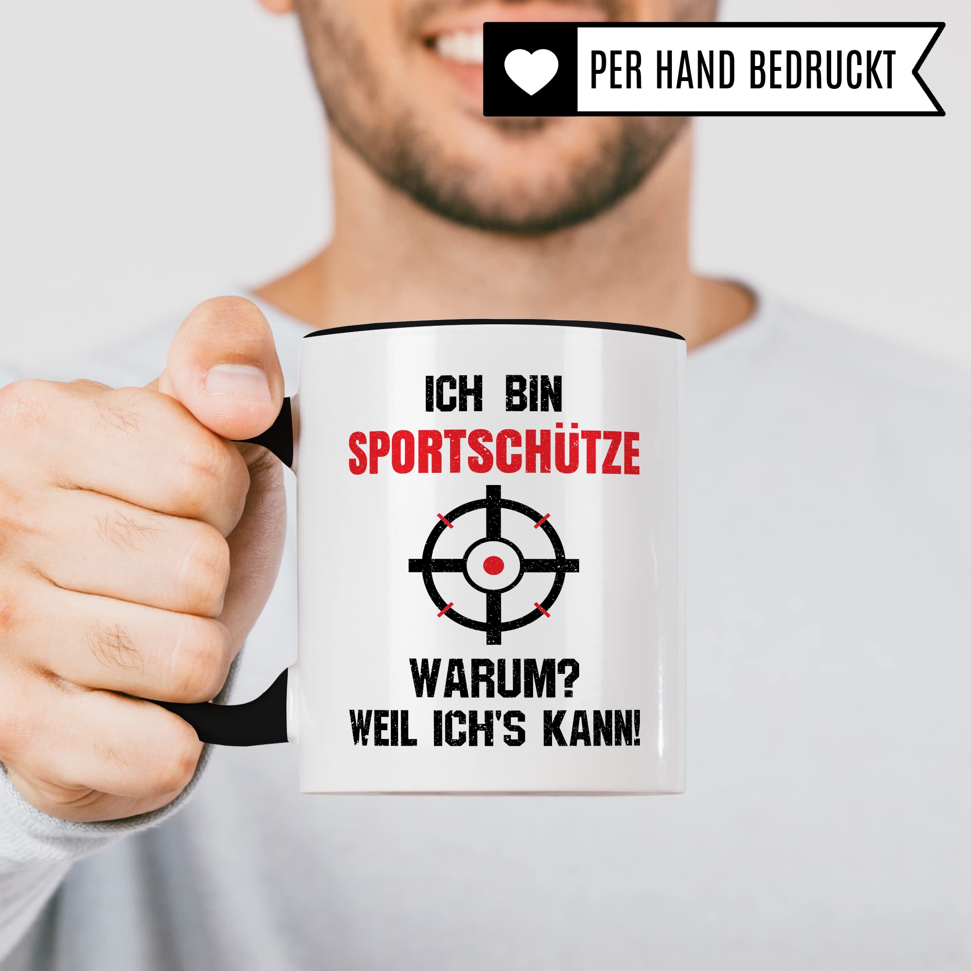 Sportschützen Tasse Schütze Geschenk Schützenverein Kaffeebecher Kaffeetasse Humor Witz Geschenkidee für Sportschütze Schießen Becher