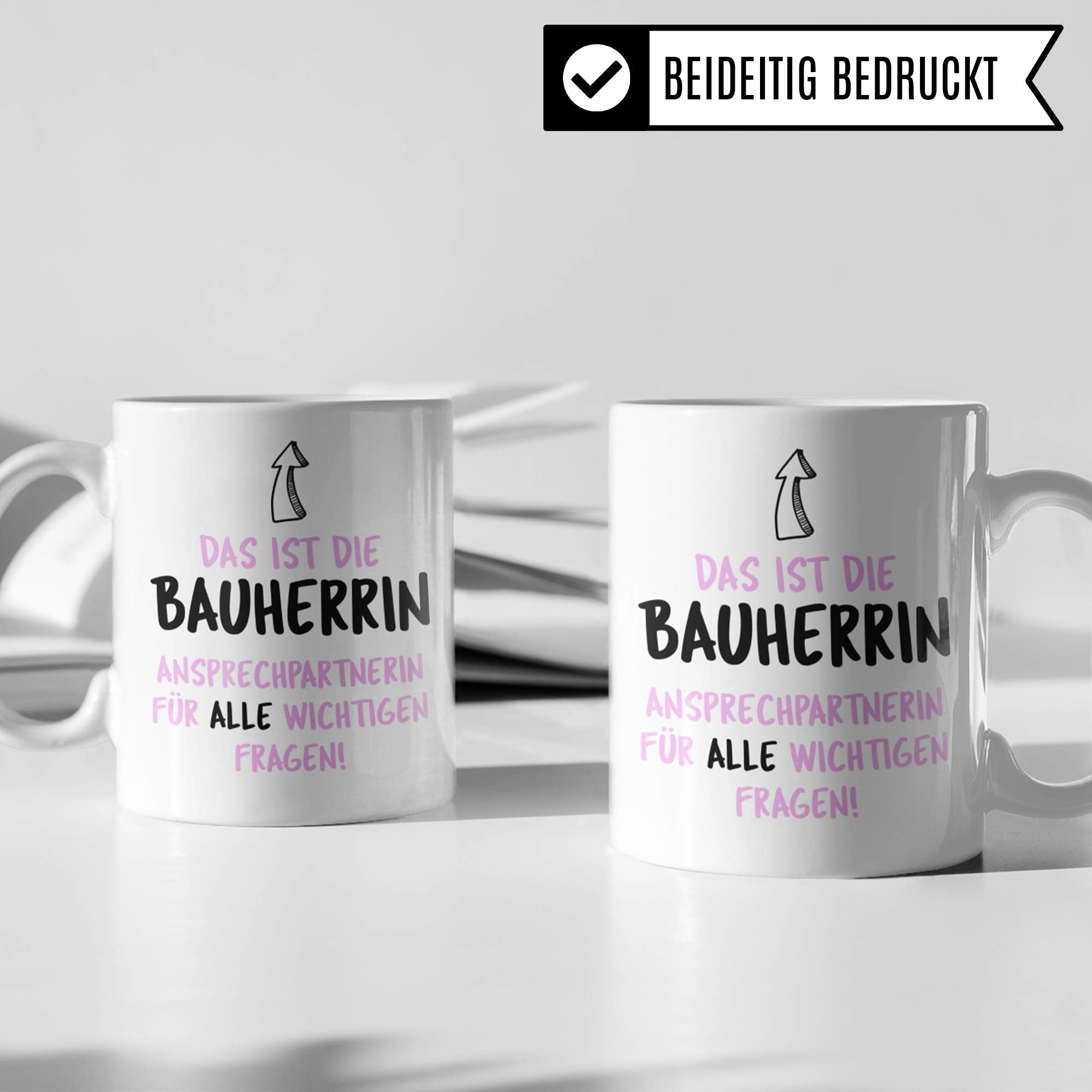 Pagma Druck Bauherrin Tasse Geschenkidee Frau Bauherrin Geschenk Spruch Becher Kaffeetasse Hausbau Eigenheim Richtfest Einweihung