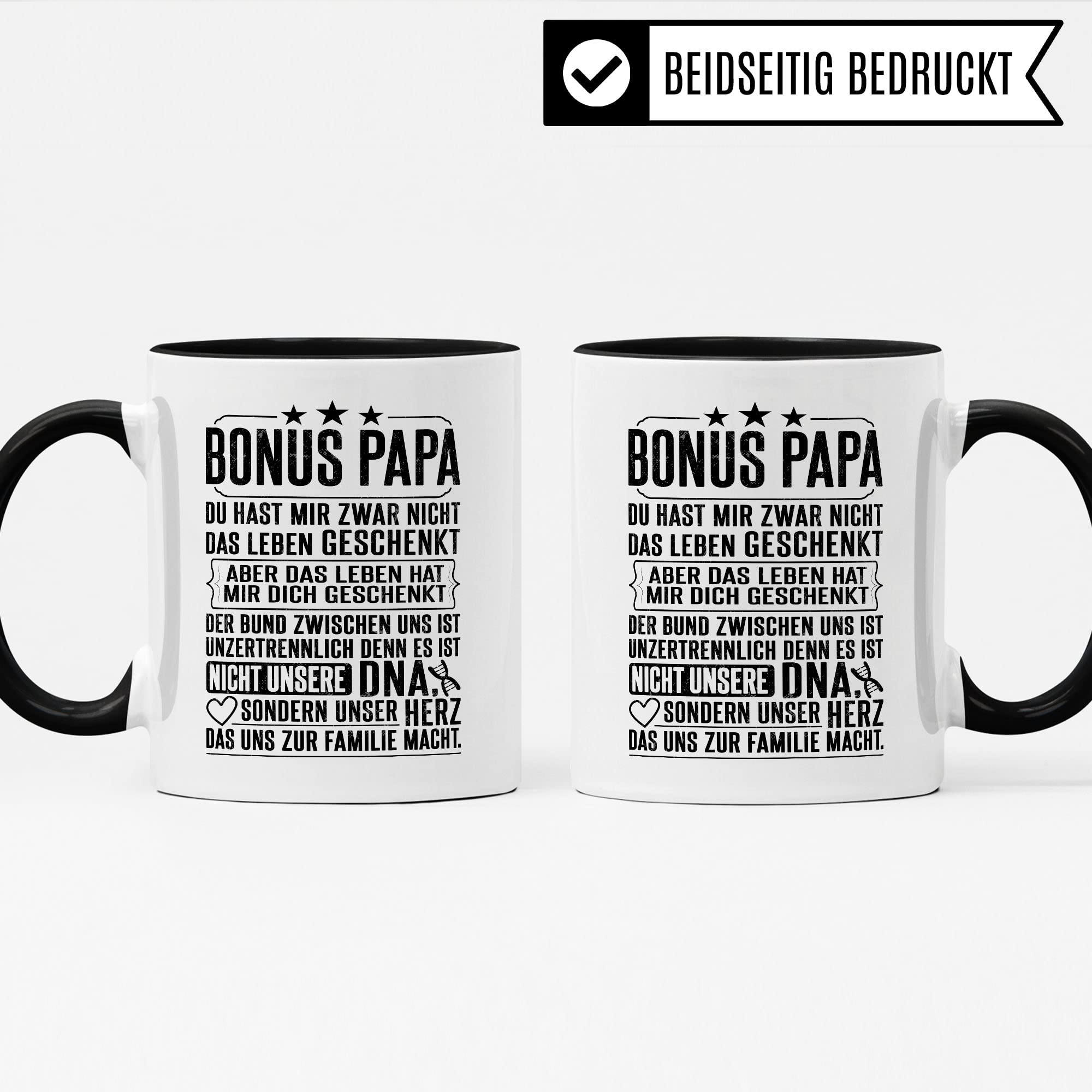 Stiefpapa Tasse Stiefsohn Stieftochter Geschenkidee Papa Kaffeetasse Geschenk für Stiefvater Kaffeebecher Bonuspapa Becher