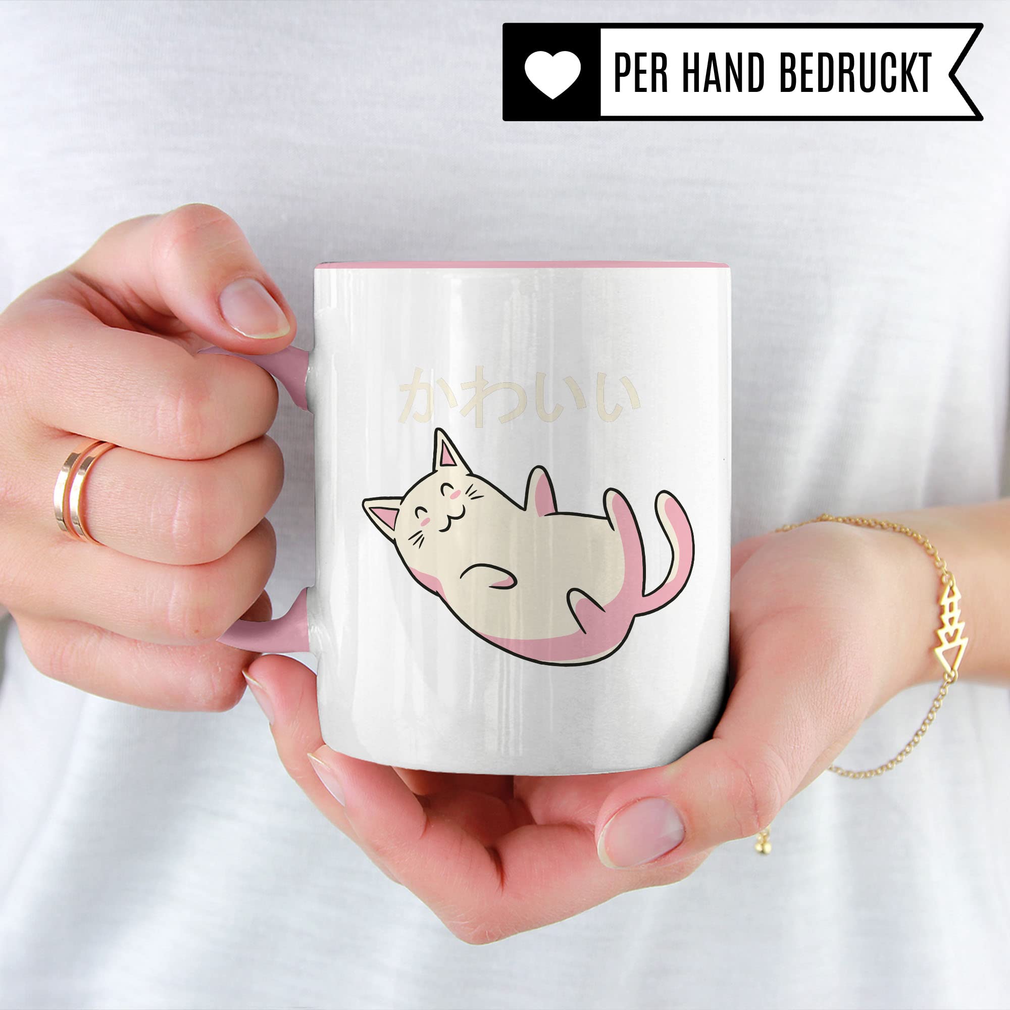 Katze Tasse Geschenkidee Japan Kaffeetasse Geschenk für Anime Fan Kaffeebecher Kawaii Becher