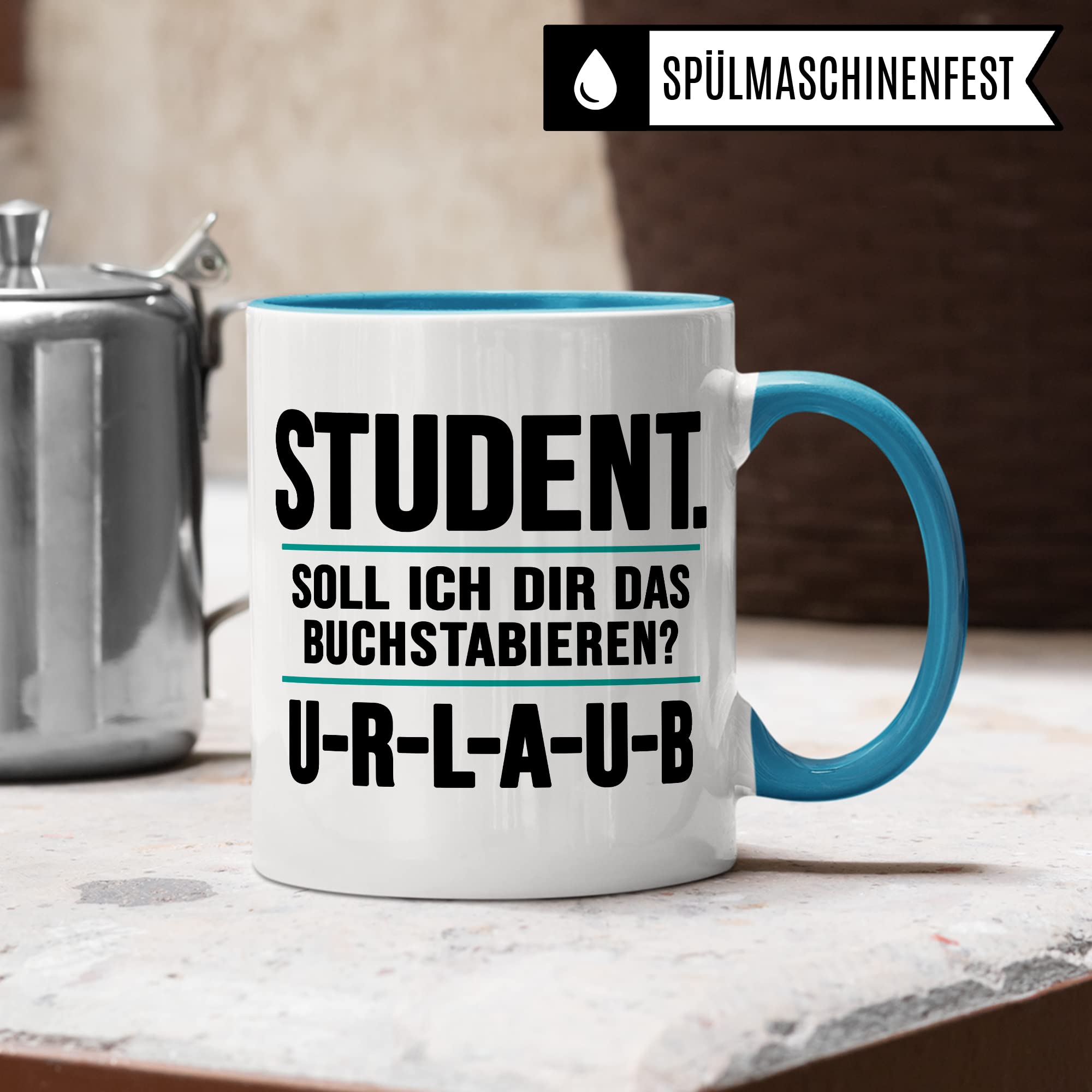 Studenten Tasse lustig Urlaub Student Kaffeetasse Witz Studentin Kaffee-Becher Studium Humor Studieren Geschenk Studienbeginn Geschenkidee Erstsemester