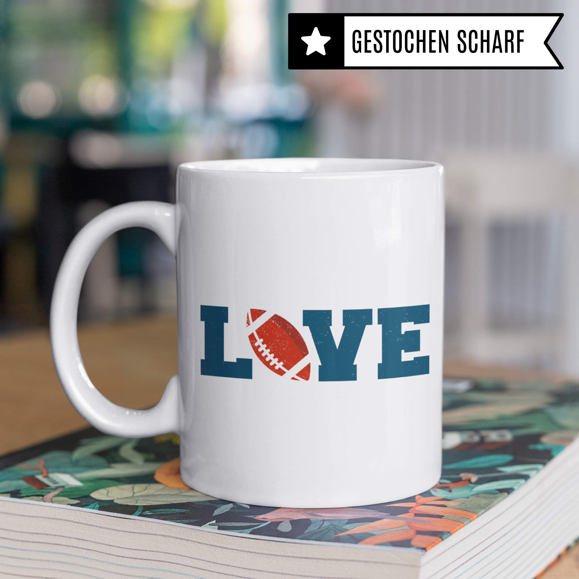 Pagma Druck American Football Geschenk, Football Tasse Geschenkidee für Footballer, Footballspieler Spruch Becher Geschenkidee, Kaffeetasse Footballverein Footballteam Kaffeebecher